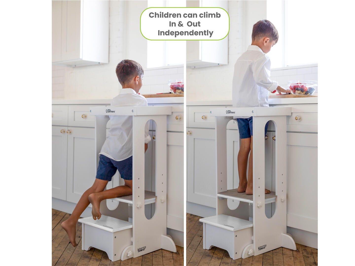 Little Partners Learning Tower, Soft White, large