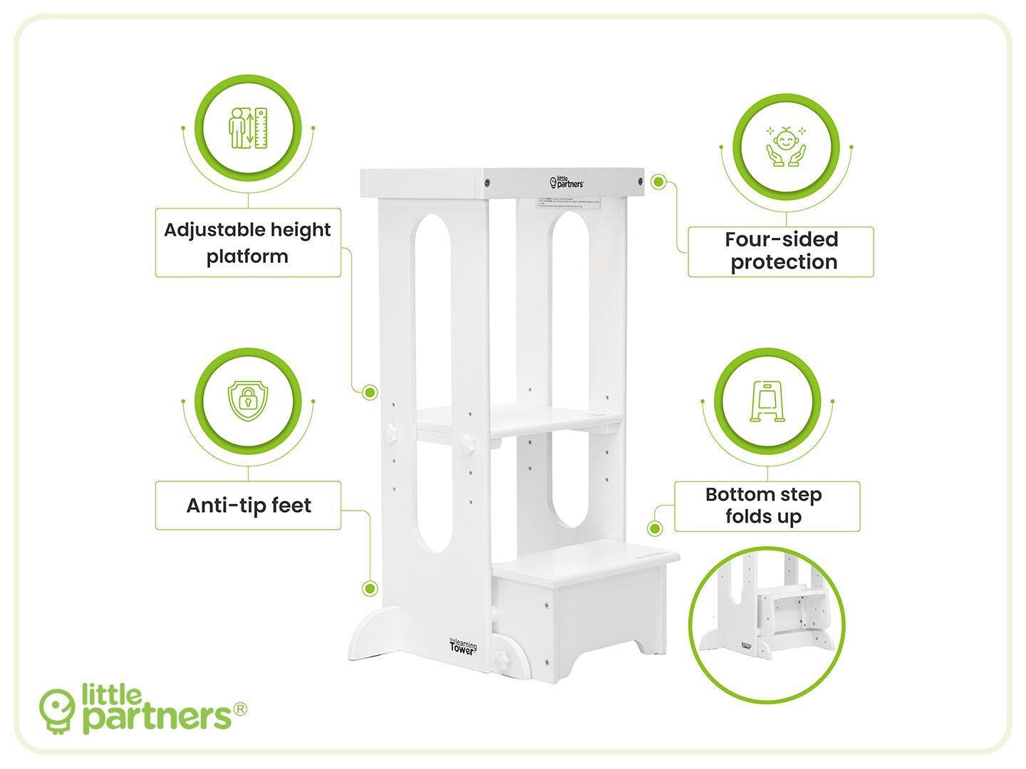 Little Partners Learning Tower, Soft White, large