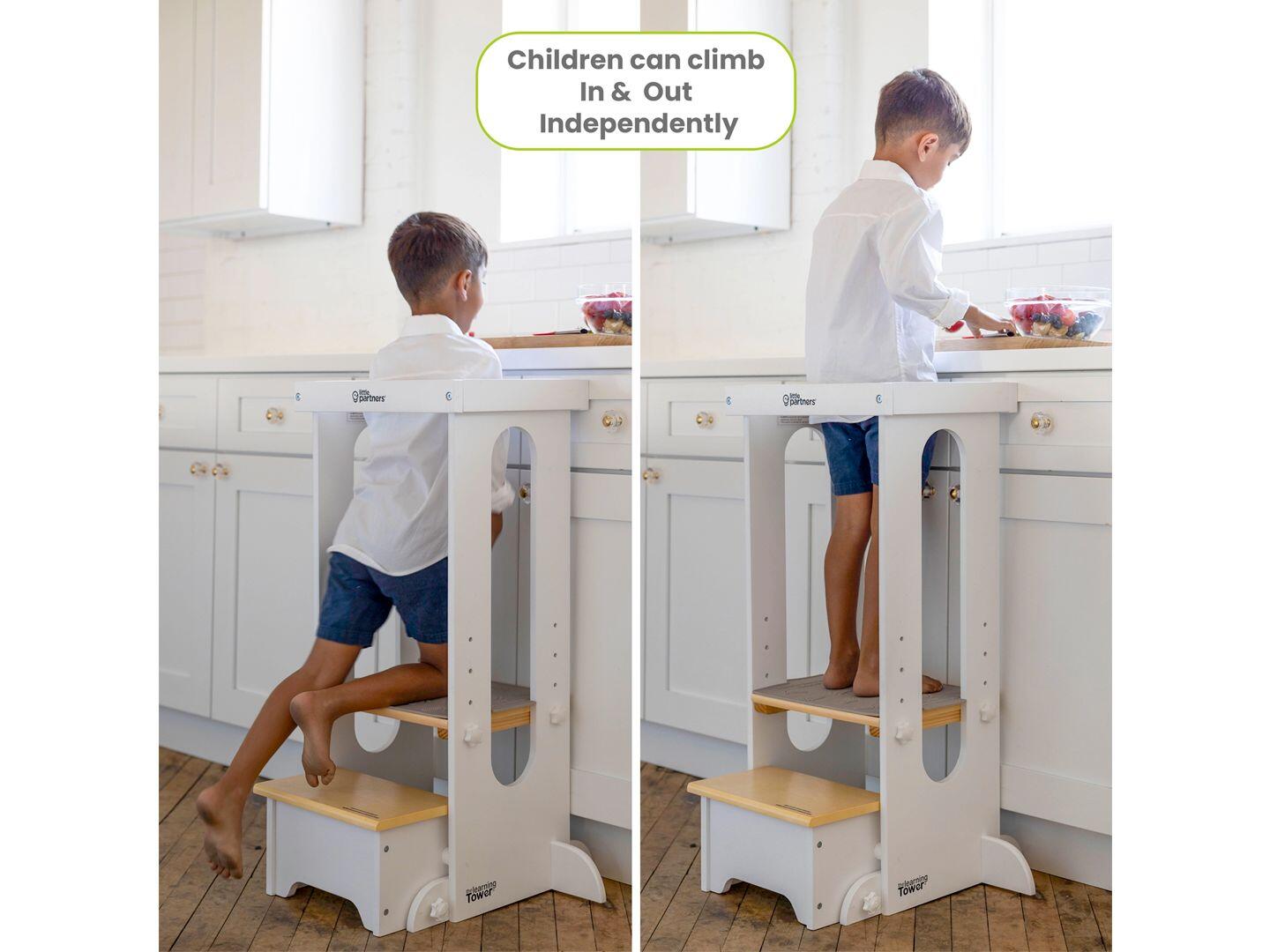 Little Partners Learning Tower, White/Natural, large