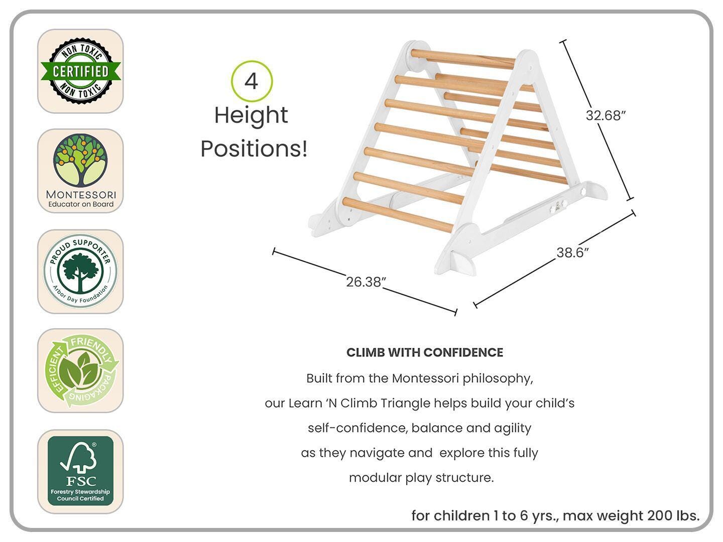 Little Partners Learn 'N Climb Triangle, White/Natural, large