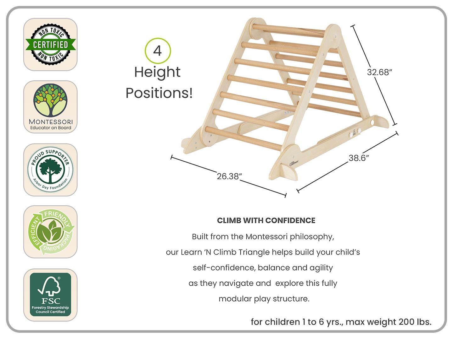 Little Partners Learn 'N Climb Triangle, Natural, large