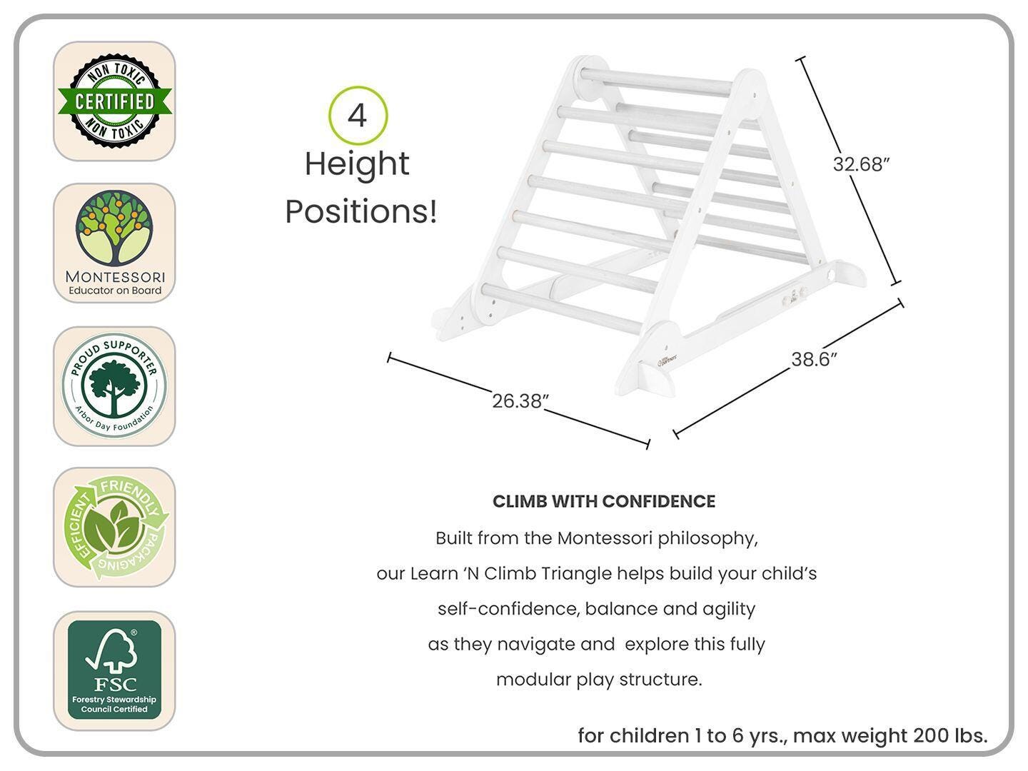 Little Partners Learn 'N Climb Triangle, Soft White, large
