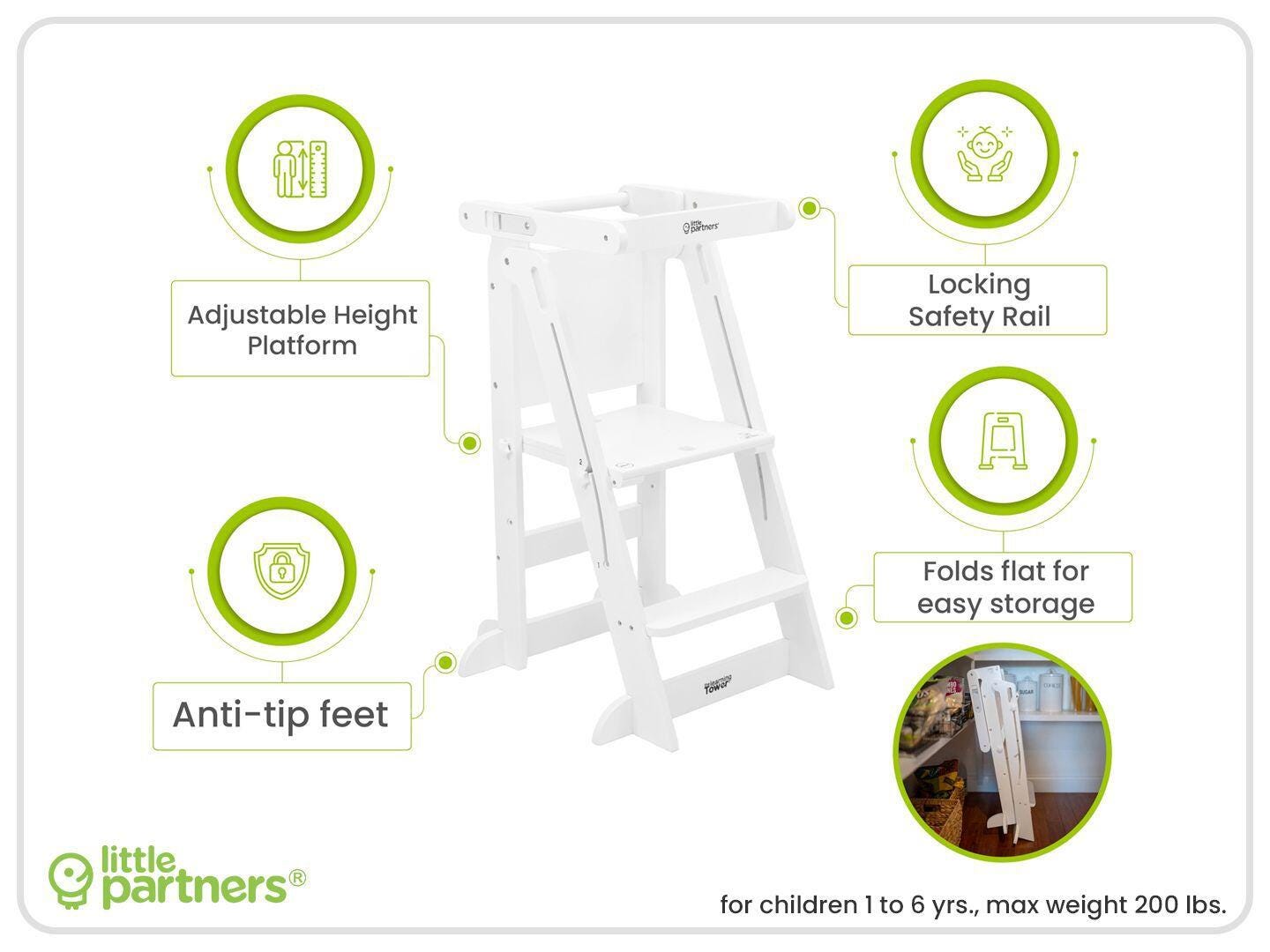 Little Partners Toddler Foldable Step Stool, , large