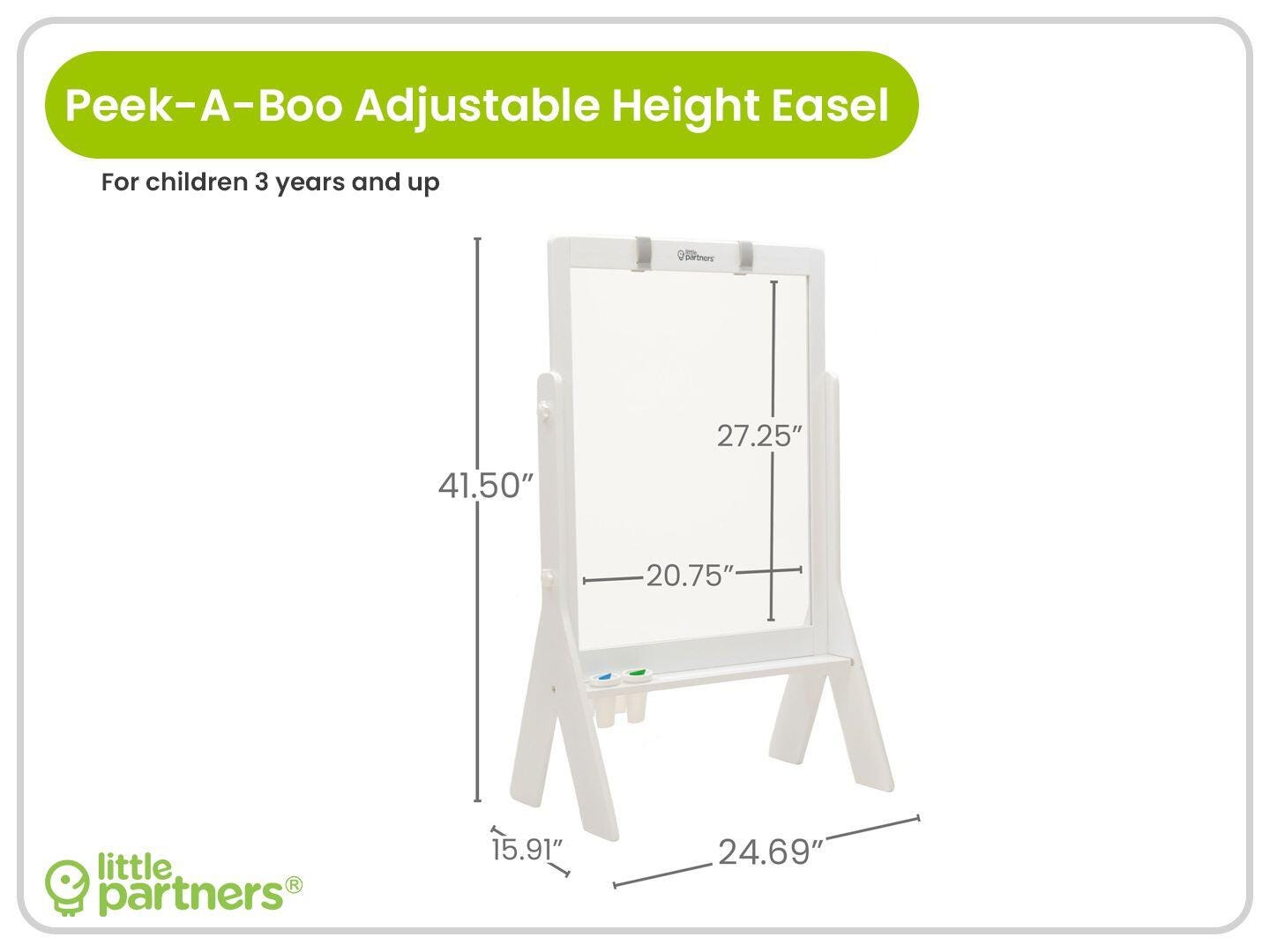Little Partners Peek-A-Boo Adjustable Art Easel, , large