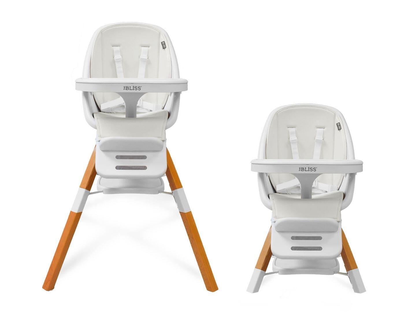TruBliss 2-in-1 Swivel Convertible High Chair, White/Brown