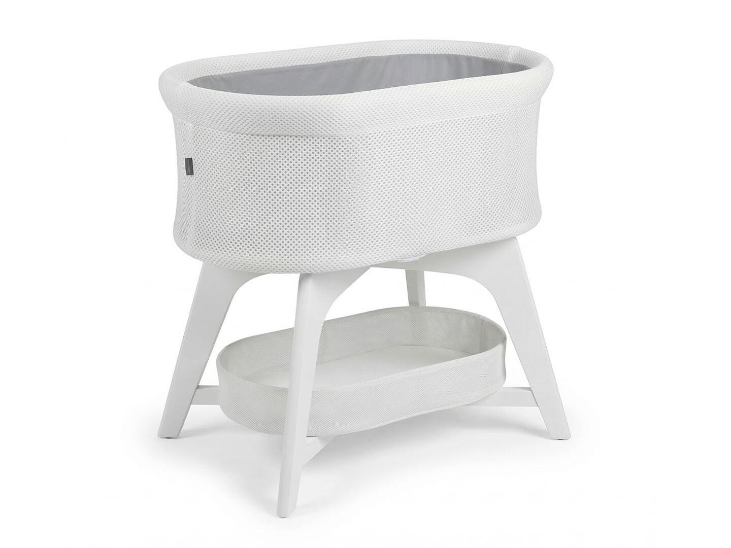 TruBliss Evi Smart Bedside Bassinet, White, large