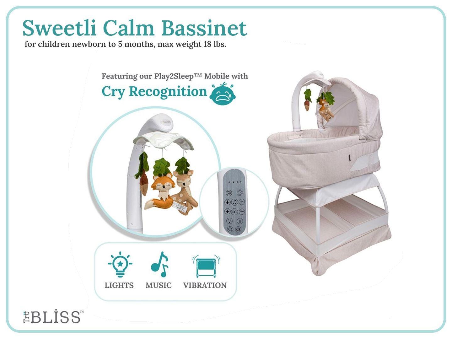 TruBliss Sweetli Calm Bassinet, , large