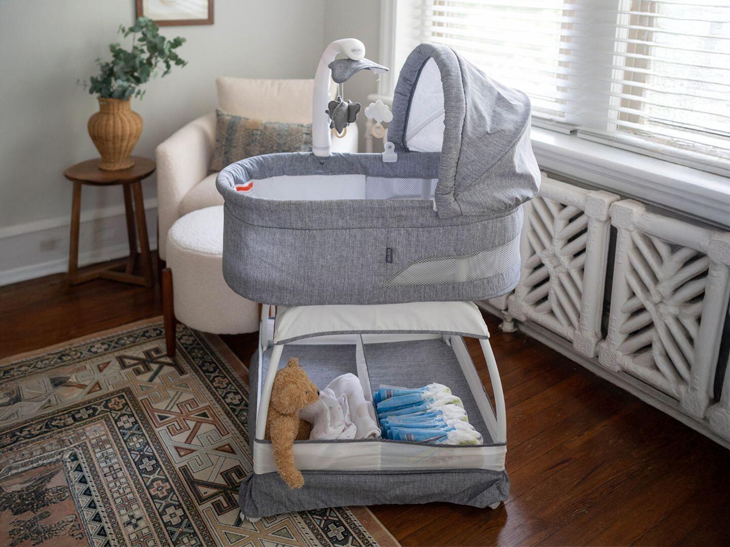TruBliss Baby Sweetli Nurture Bassinet, Gray Melange, large