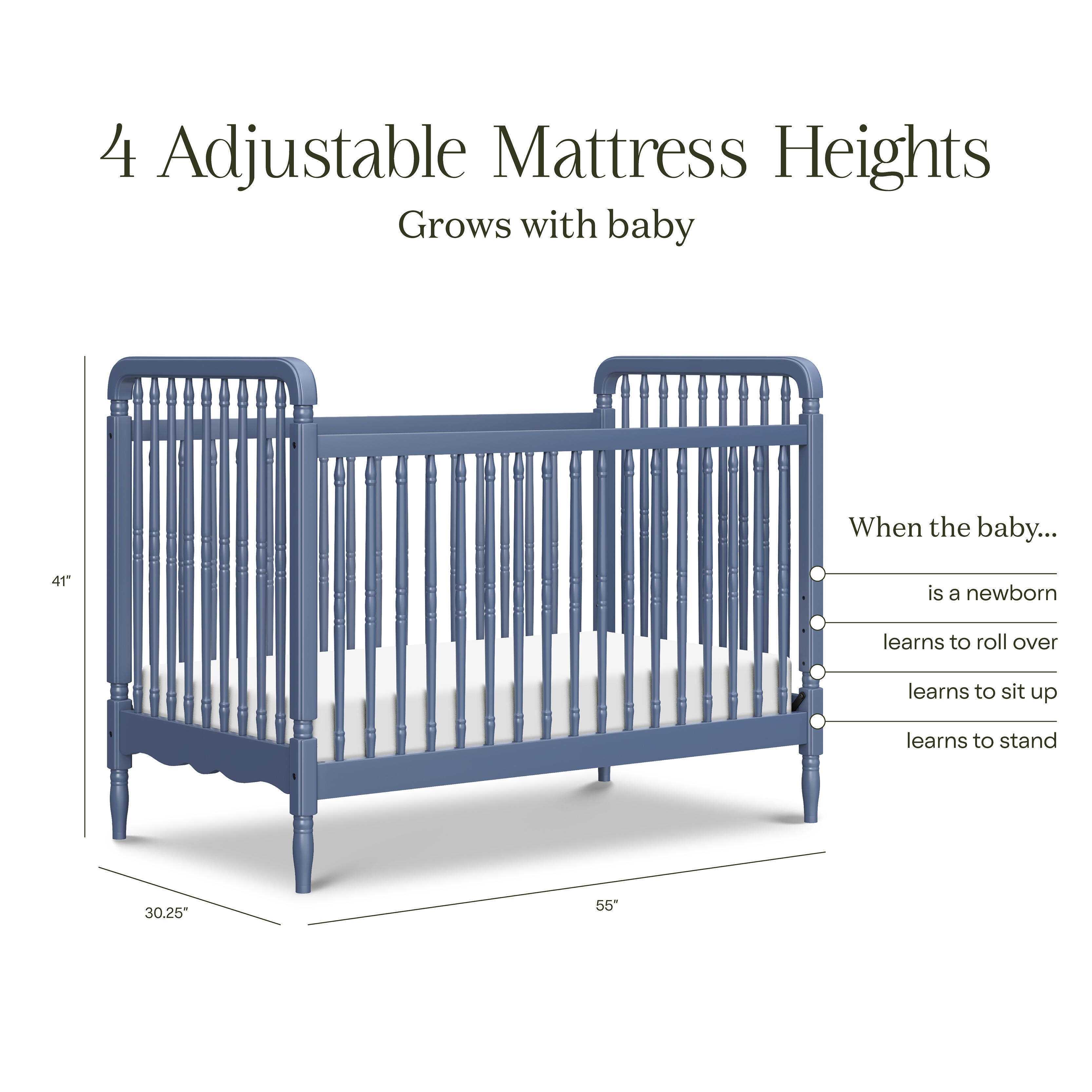 Namesake Liberty 3-in-1 Convertible Crib, Cove Blue, large