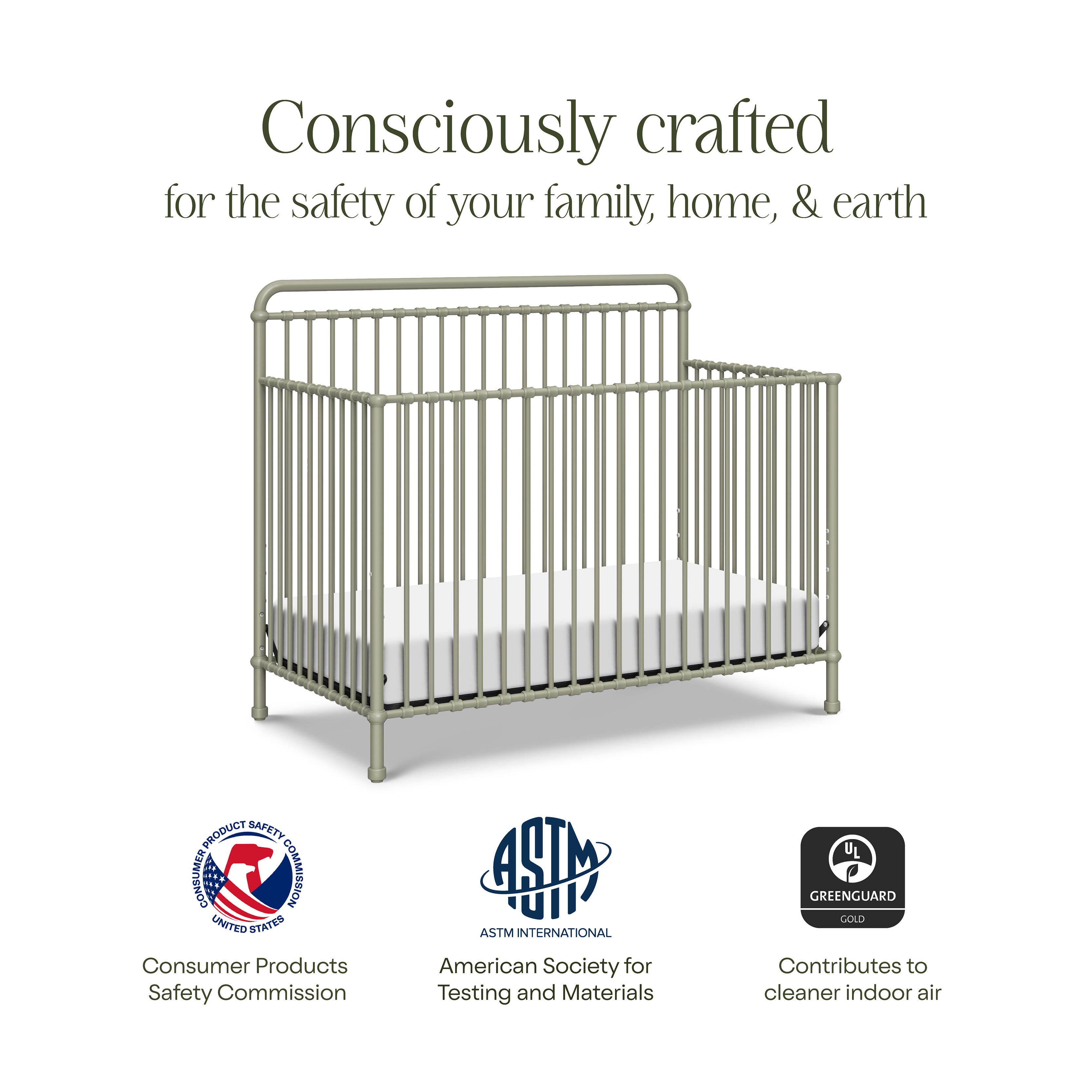 Namesake Winston 4-in-1 Convertible Crib, Heirloom Sage, large