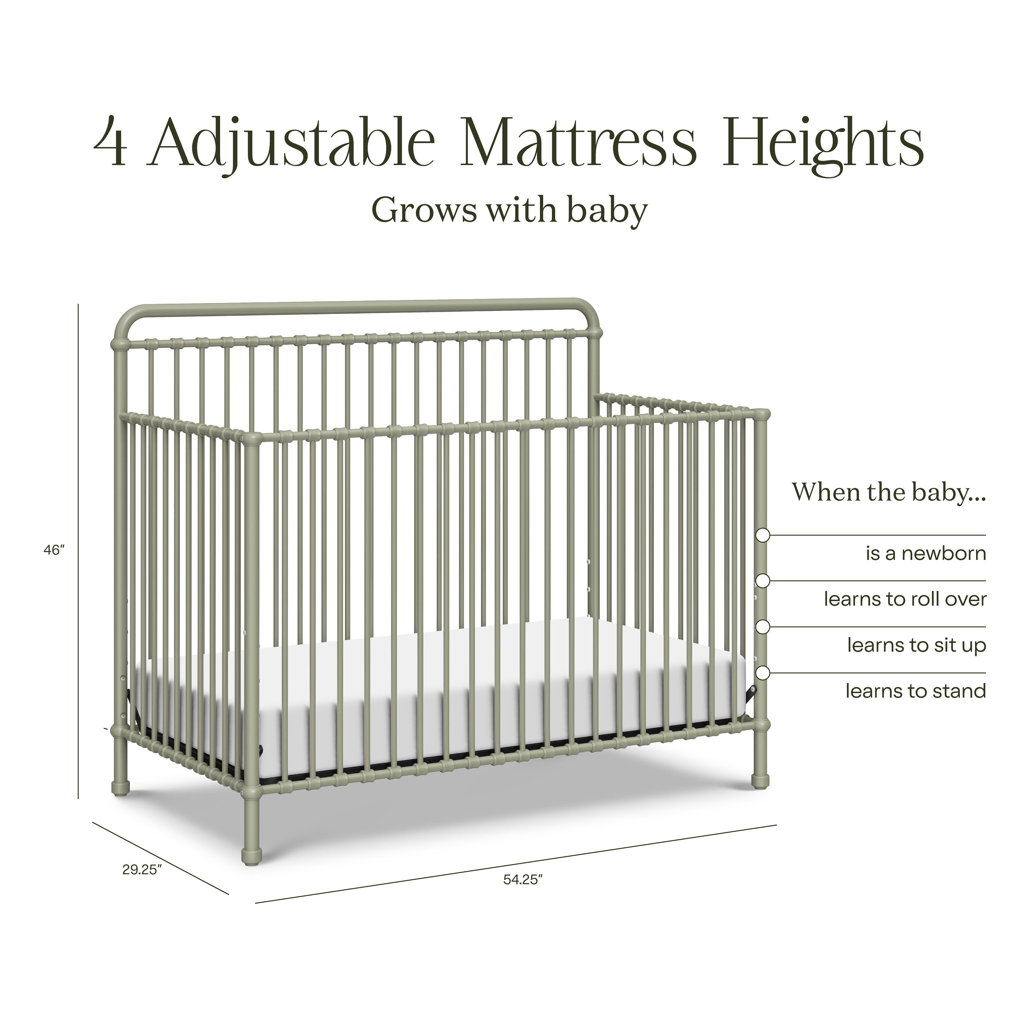 Namesake Winston 4-in-1 Convertible Crib, Heirloom Sage, large