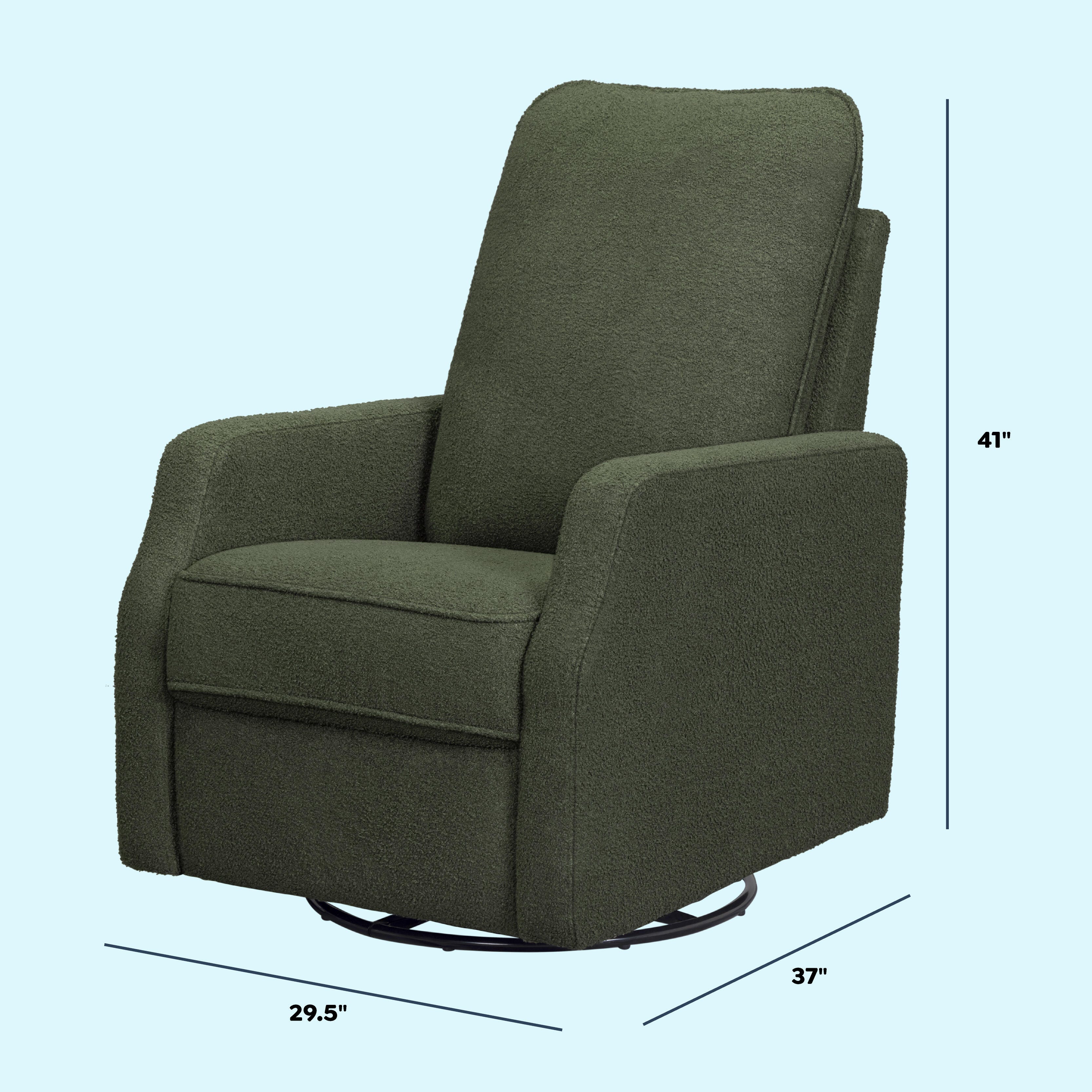 daVinci Lucas Manual Swivel Recliner, Green, large