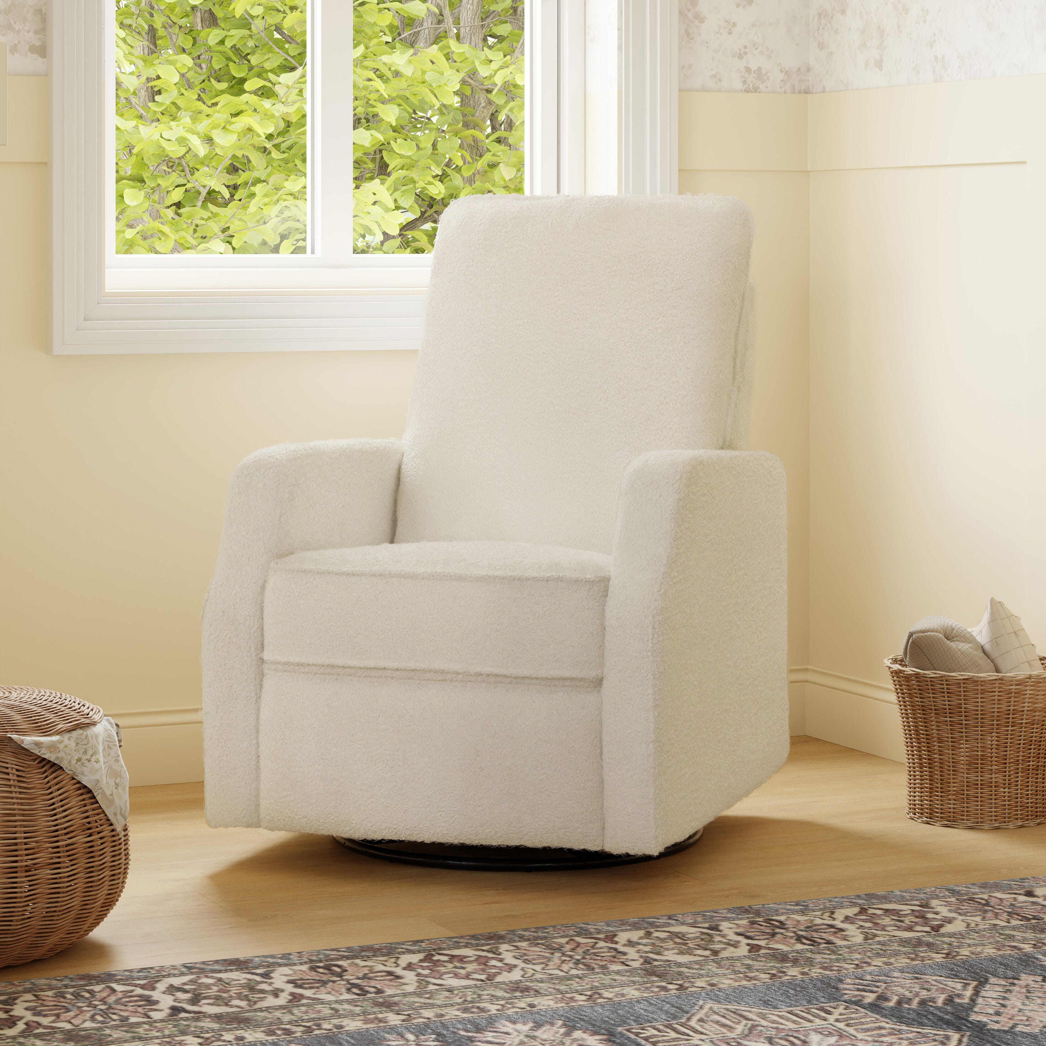 daVinci Lucas Manual Swivel Recliner, Cream, rollover
