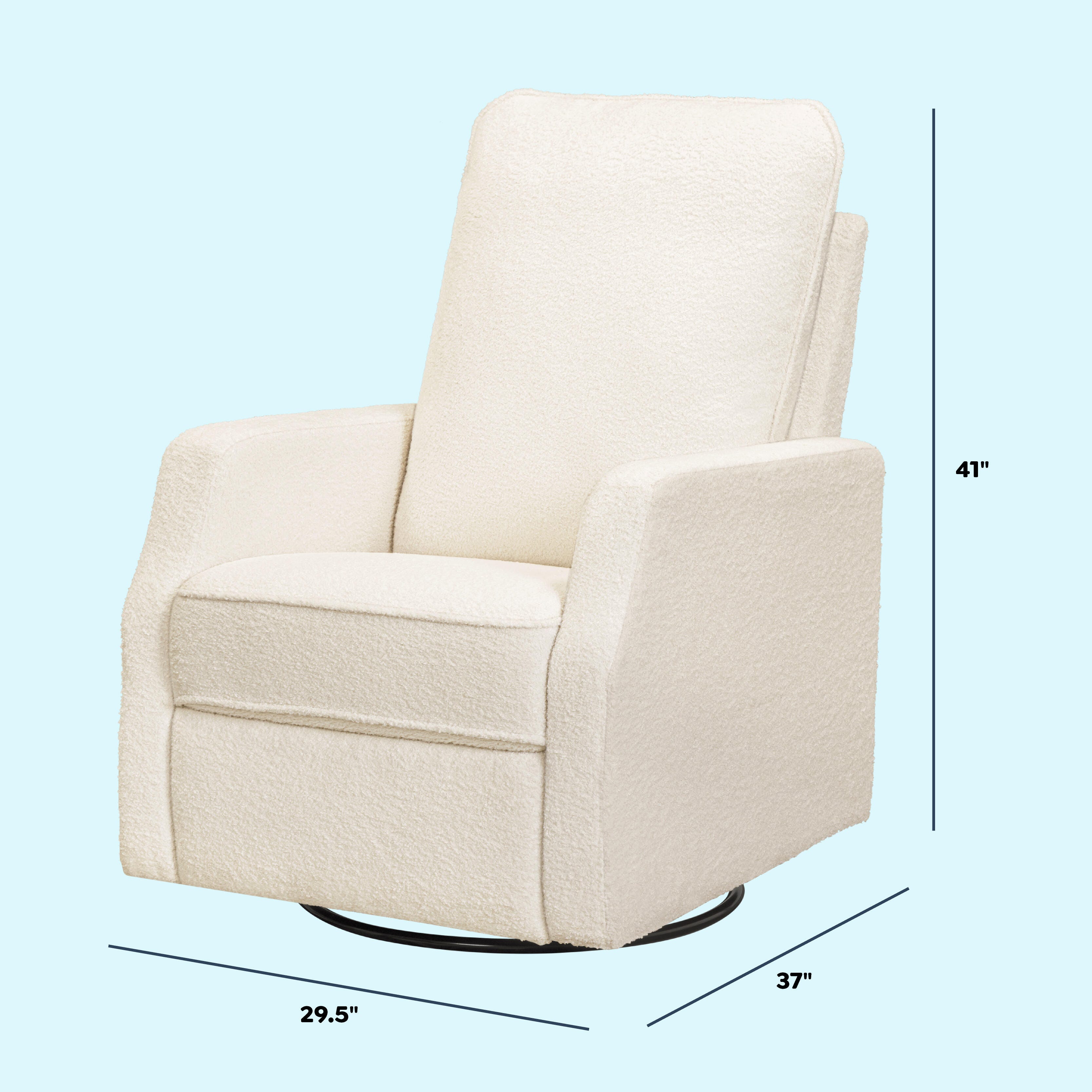 daVinci Lucas Manual Swivel Recliner, Cream, large