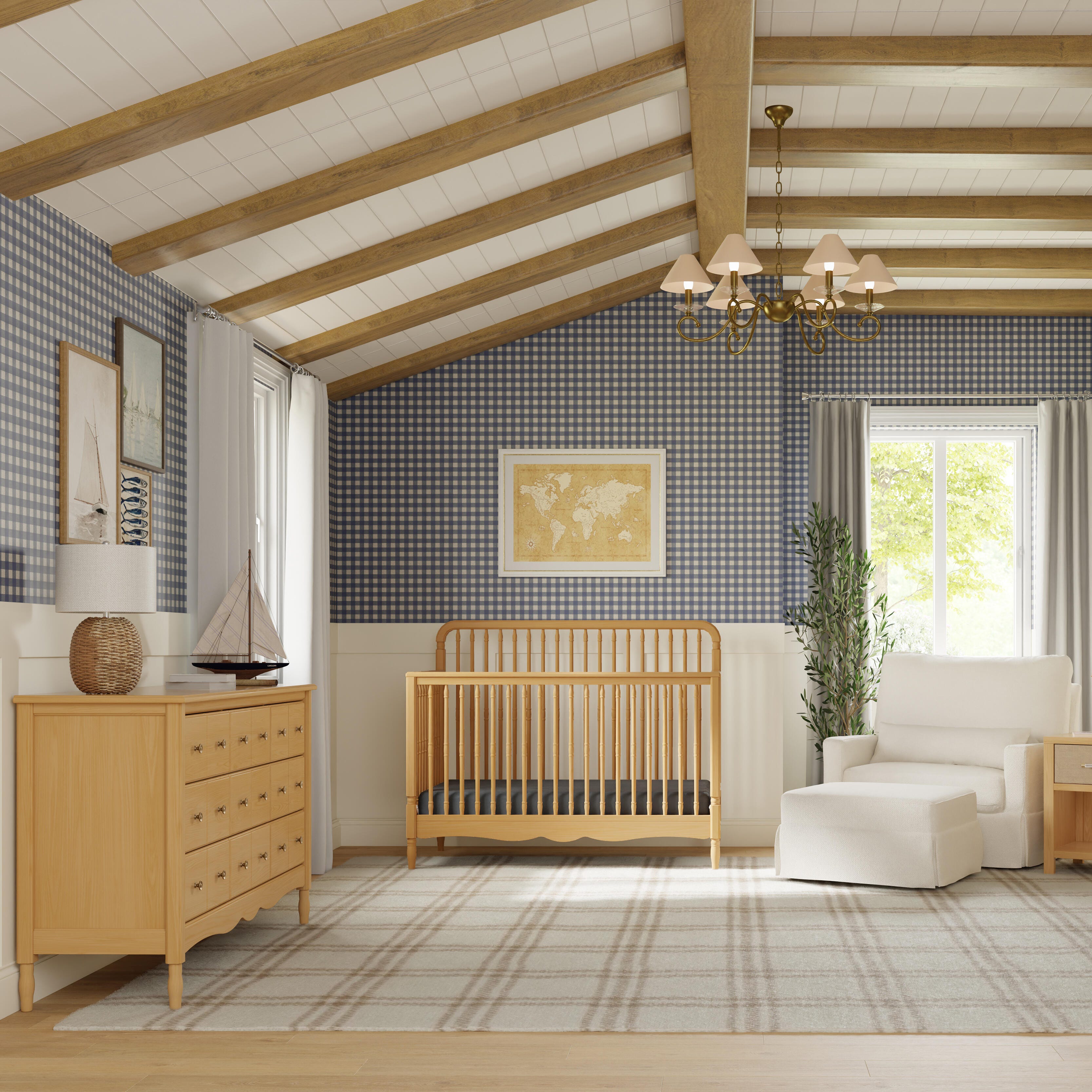Namesake Liberty 4-in-1 Convertible Crib, Honey, large