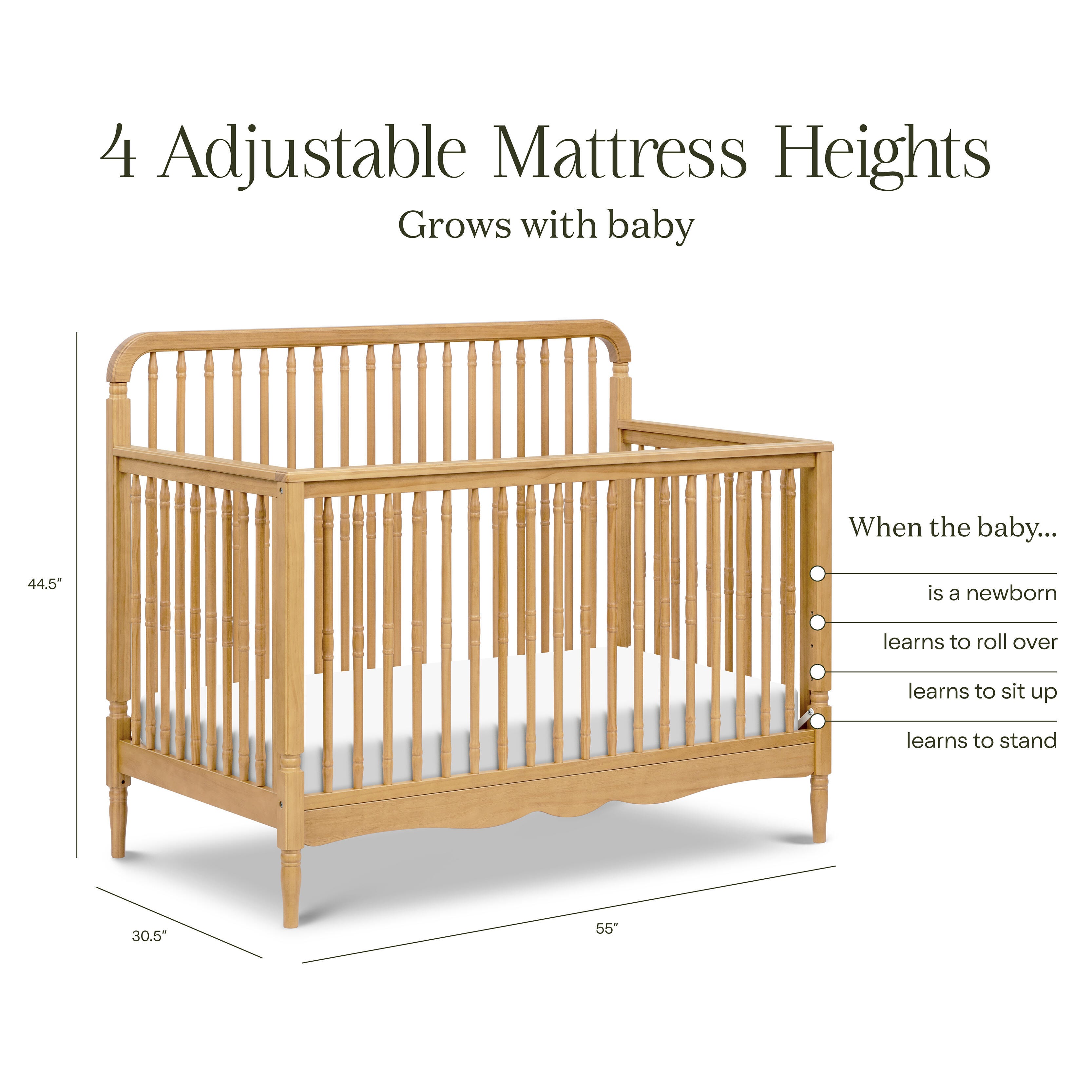 Namesake Liberty 4-in-1 Convertible Crib, Honey, large