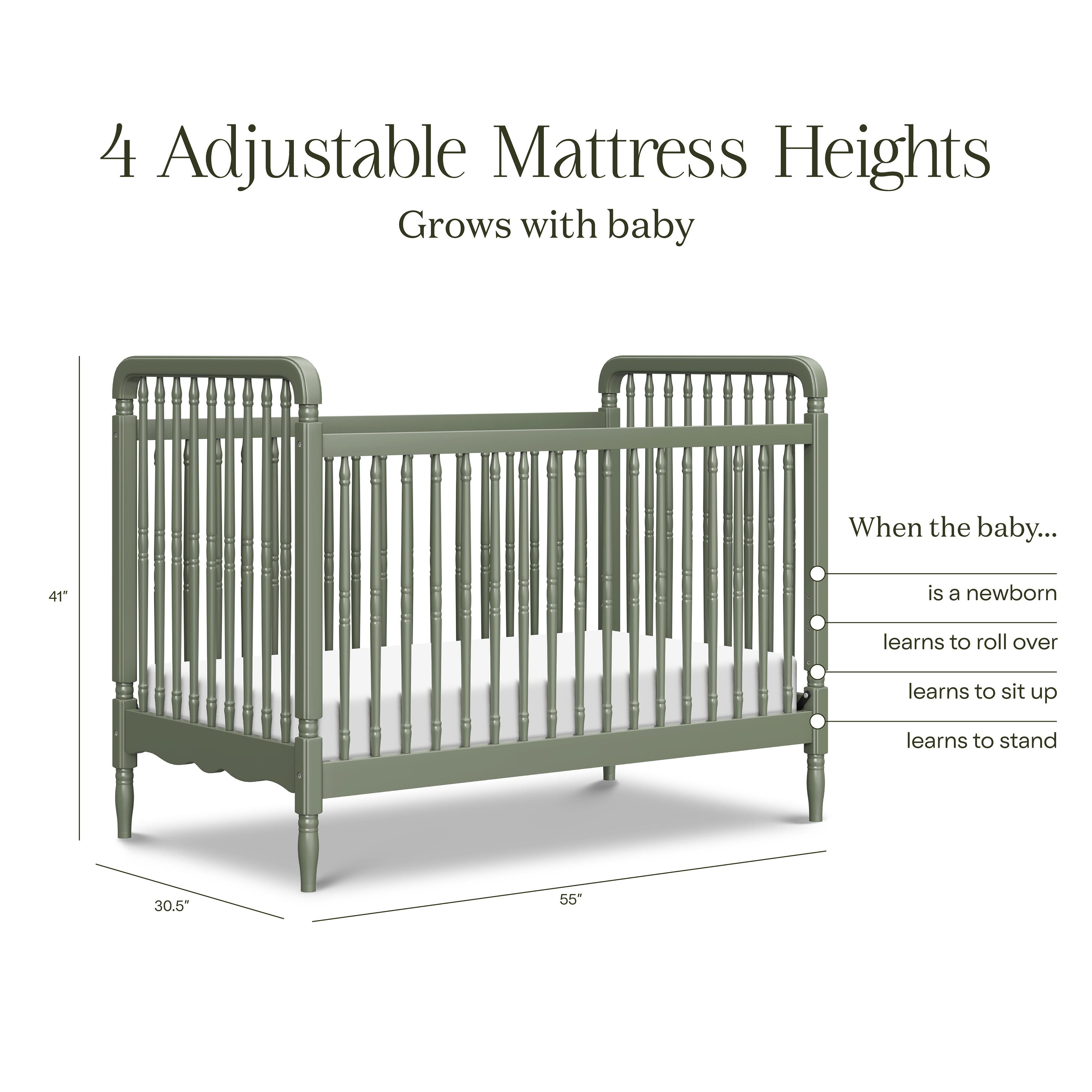 Namesake Liberty 3-in-1 Convertible Crib, Juniper, large