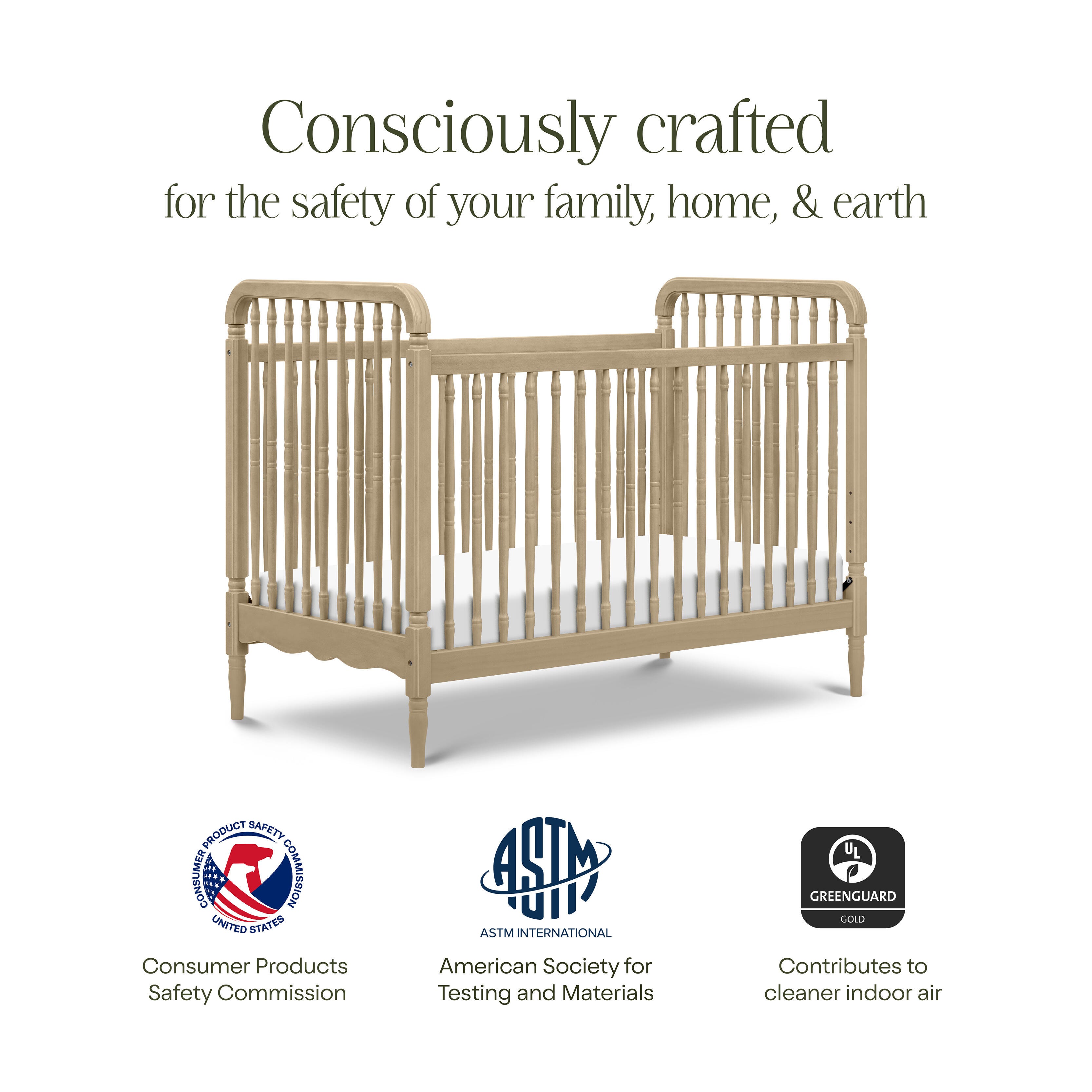 Namesake Liberty 3-in-1 Convertible Crib, Washed Pine, large
