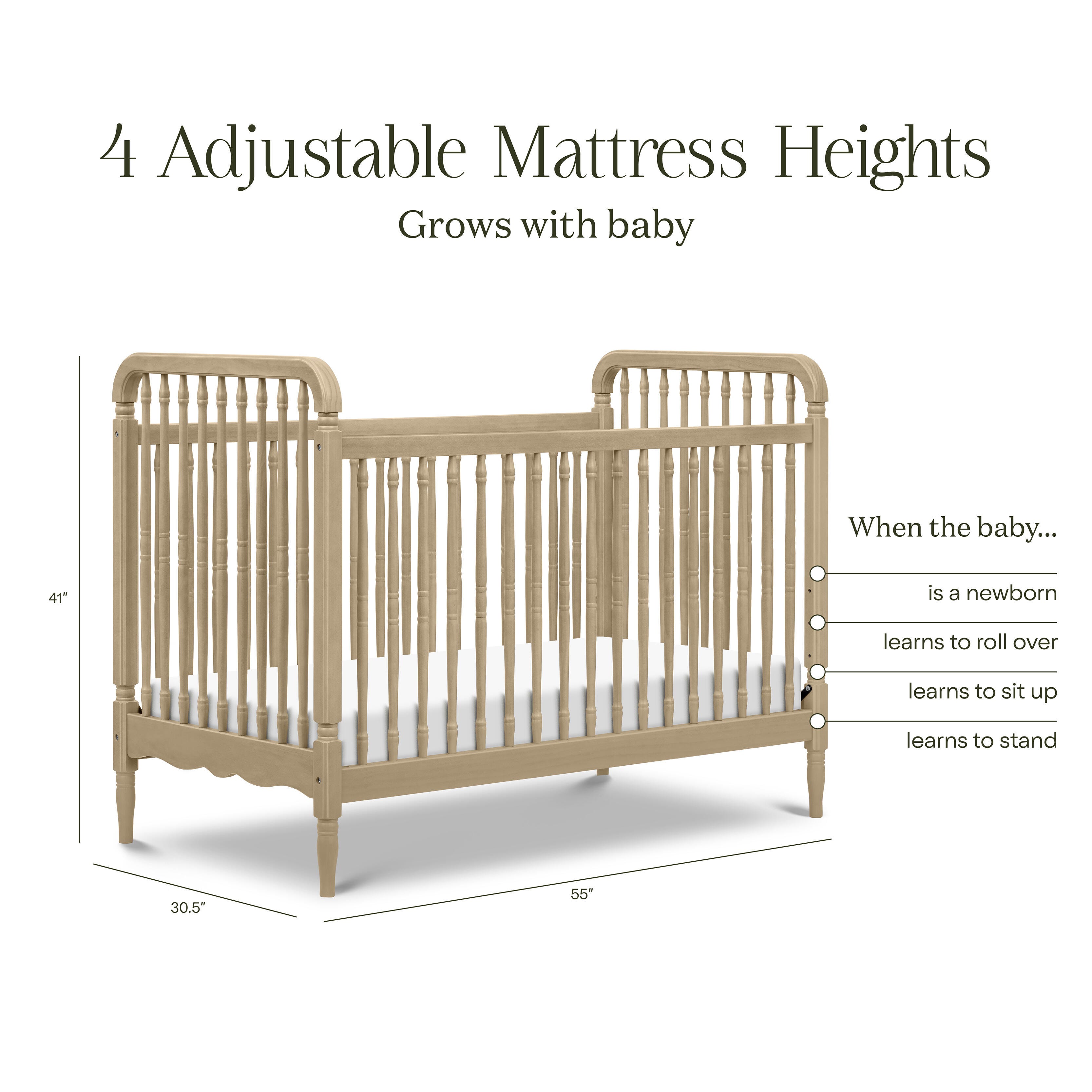 Namesake Liberty 3-in-1 Convertible Crib, Washed Pine, large