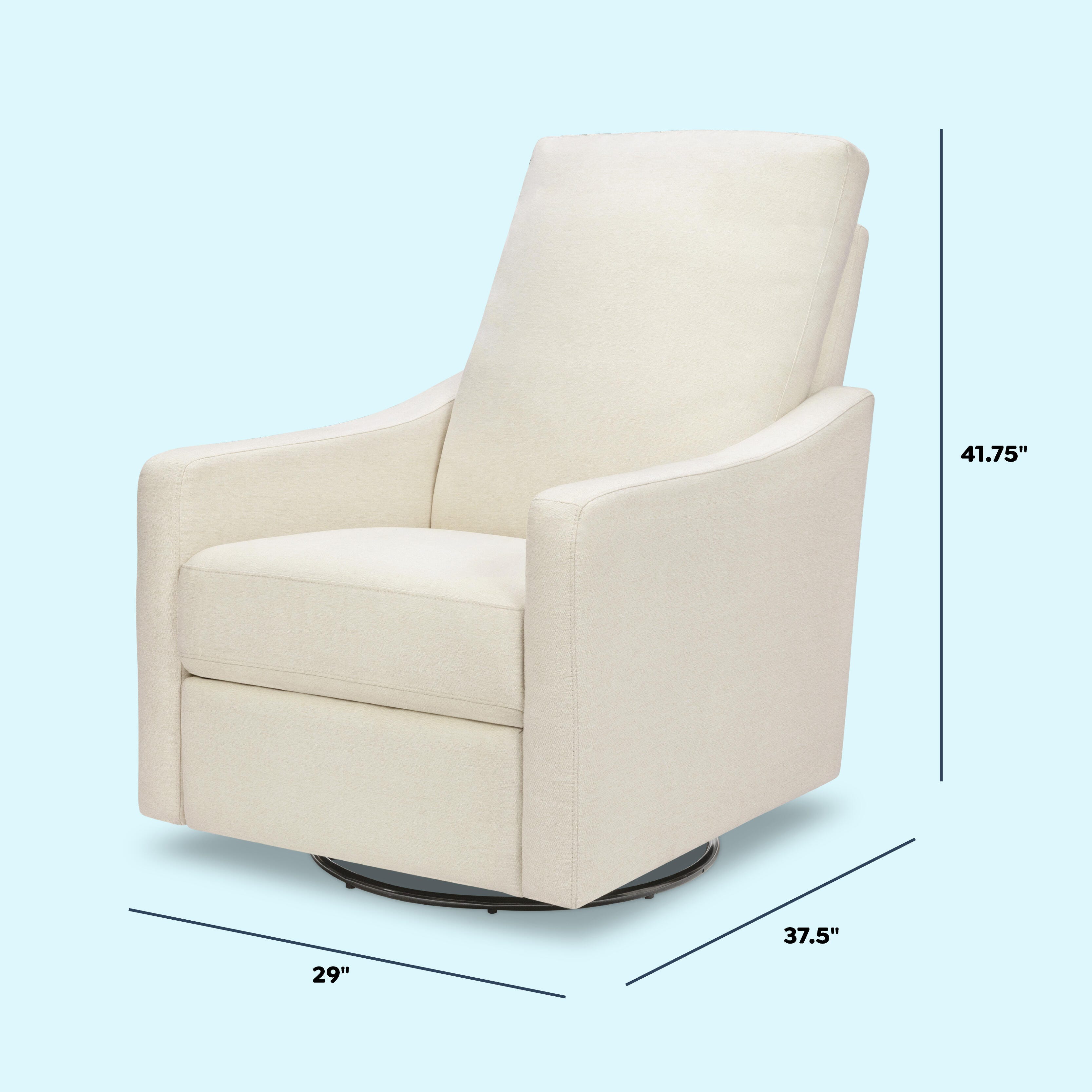 daVinci Jonah Manual Swivel Recliner, Vanilla, large