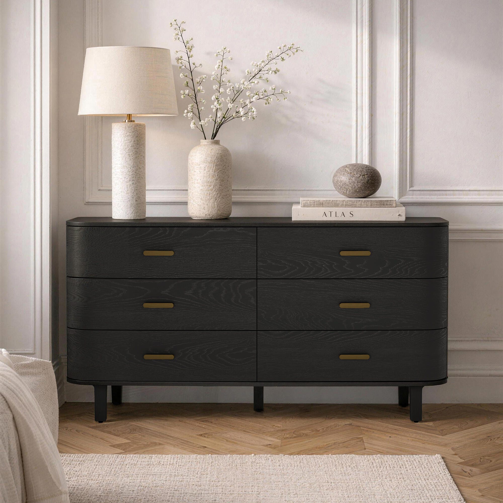 Manhattan Comfort Solara 6 Drawer Dresser, Black, rollover
