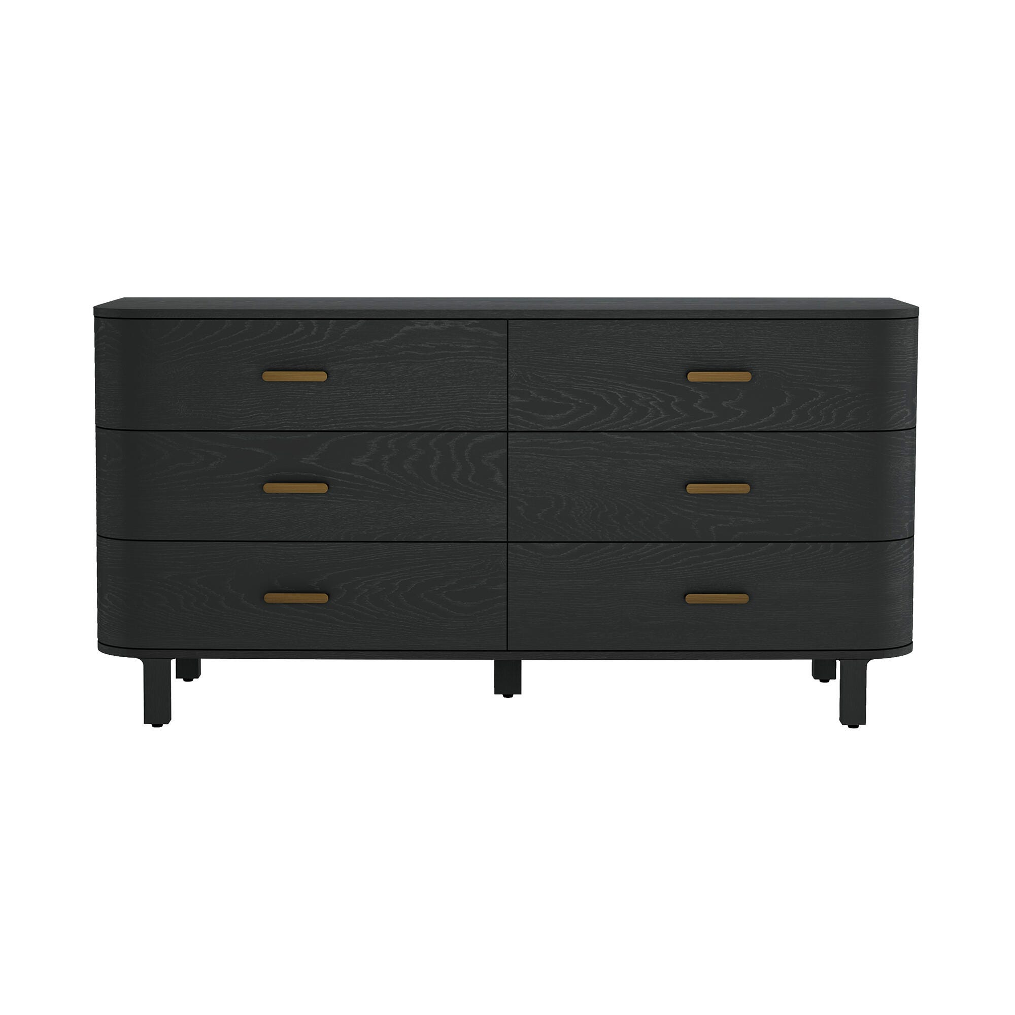 Manhattan Comfort Solara 6 Drawer Dresser, Black, large