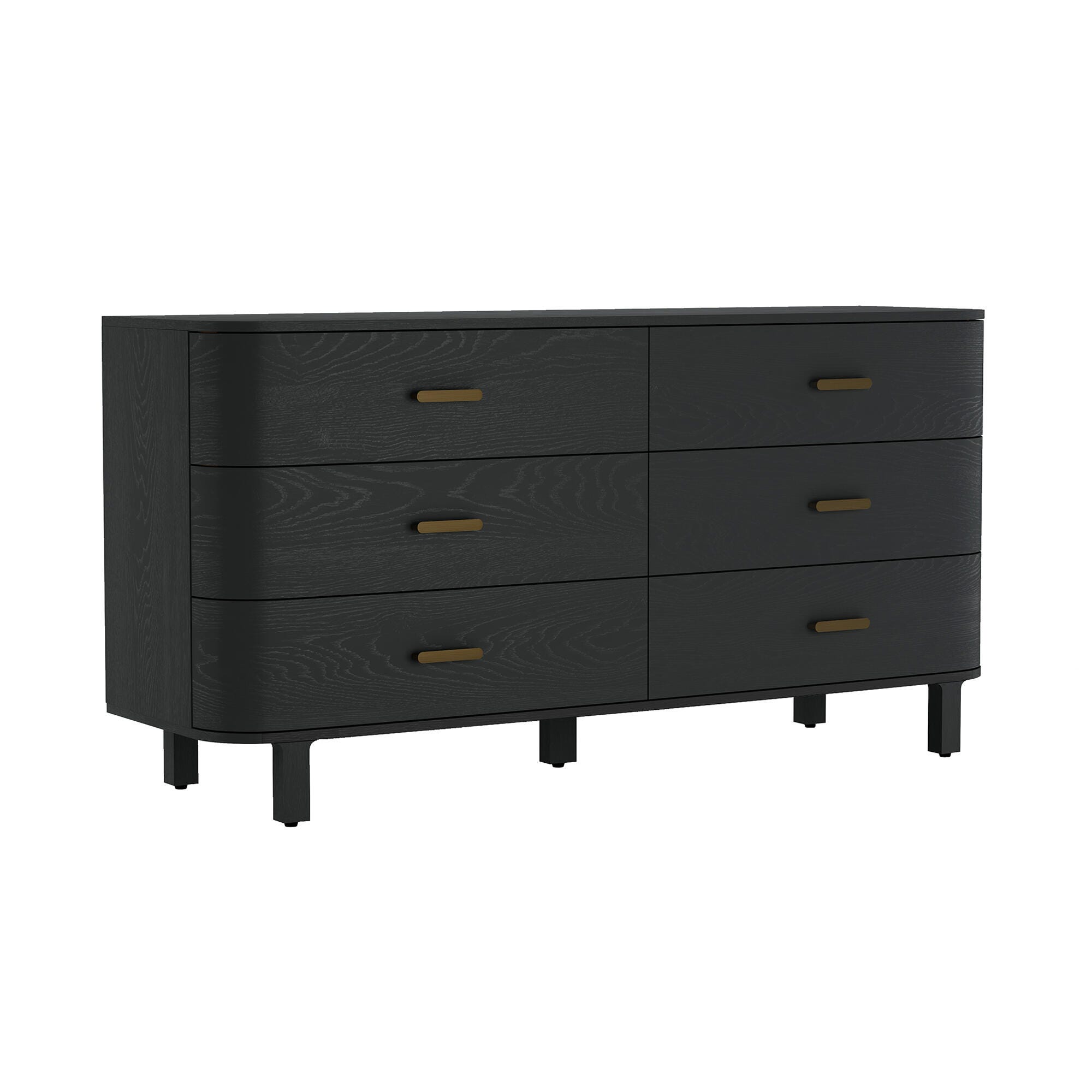 Manhattan Comfort Solara 6 Drawer Dresser, Black, large