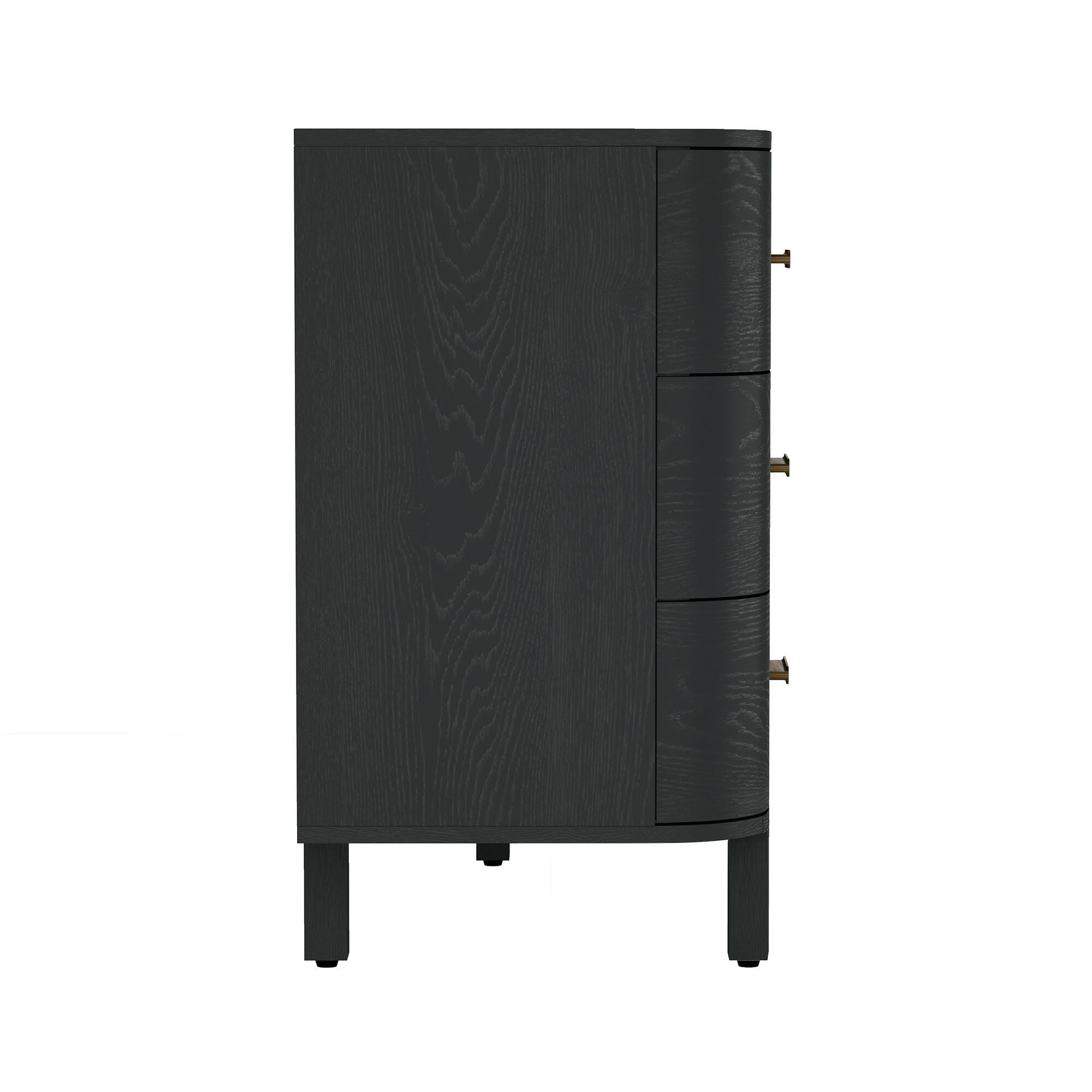Manhattan Comfort Solara 6 Drawer Dresser, Black, large