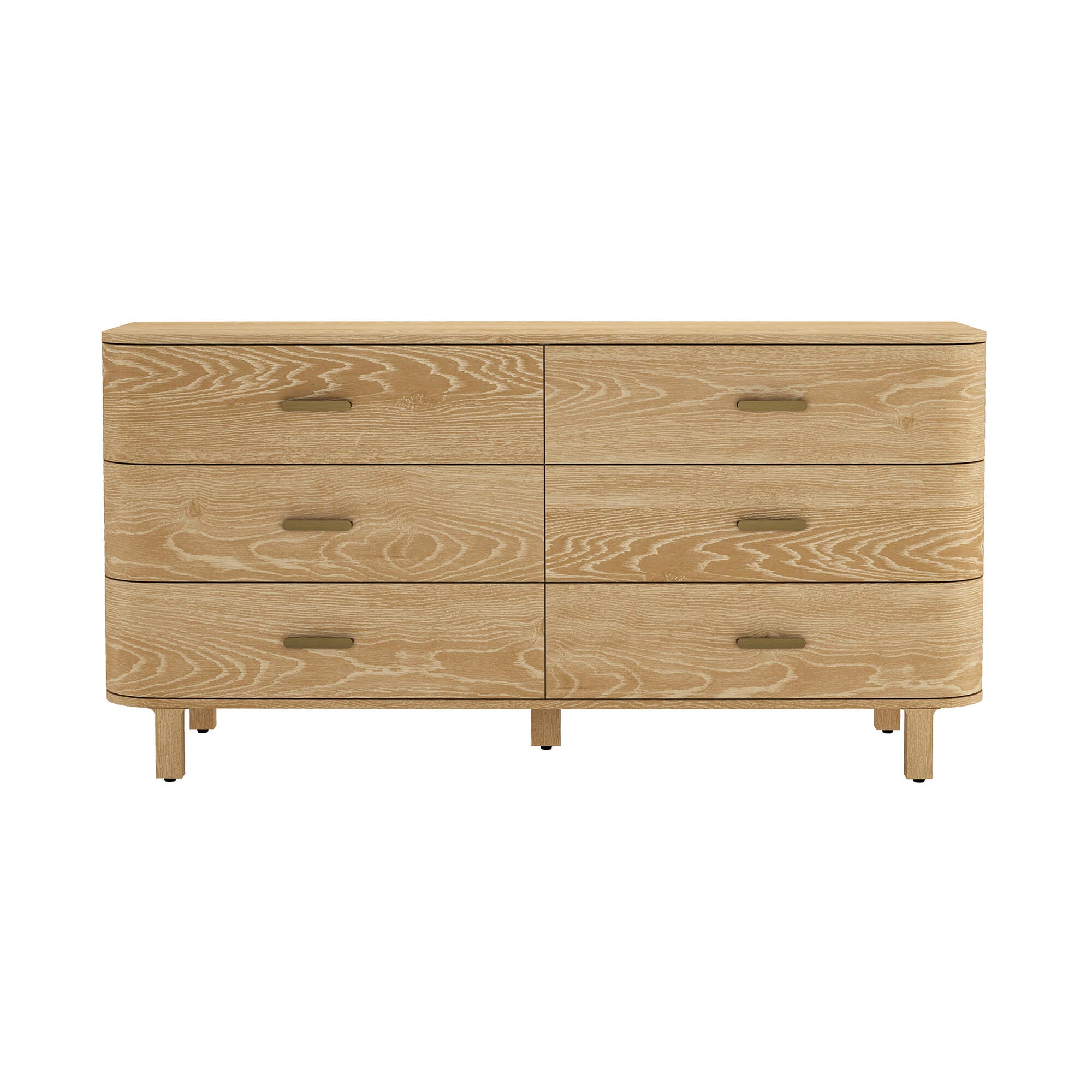 Manhattan Comfort Solara 6 Drawer Dresser, Natural Oak, large