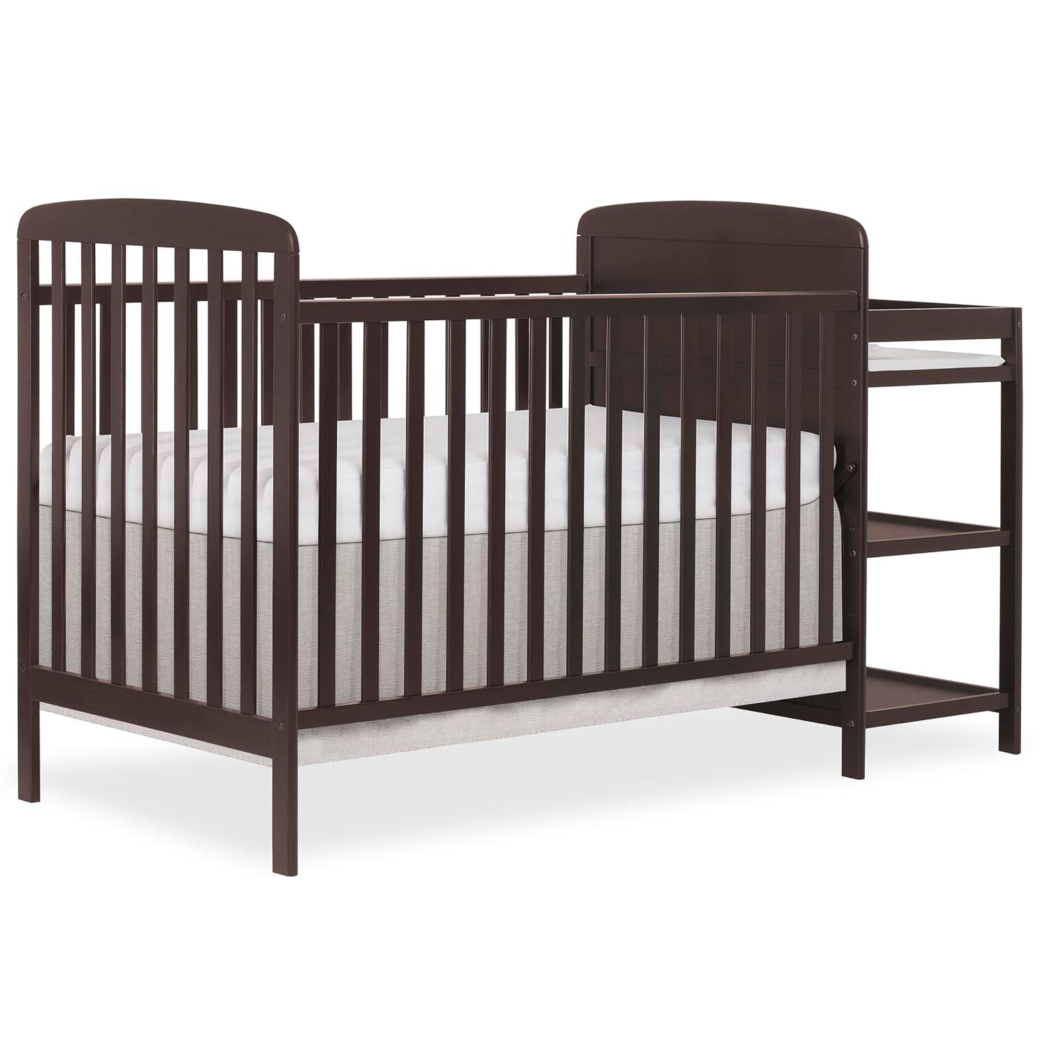 Dream On Me Anna 4-in-1 Convertible Crib and Changer, Chocolate Chip, large