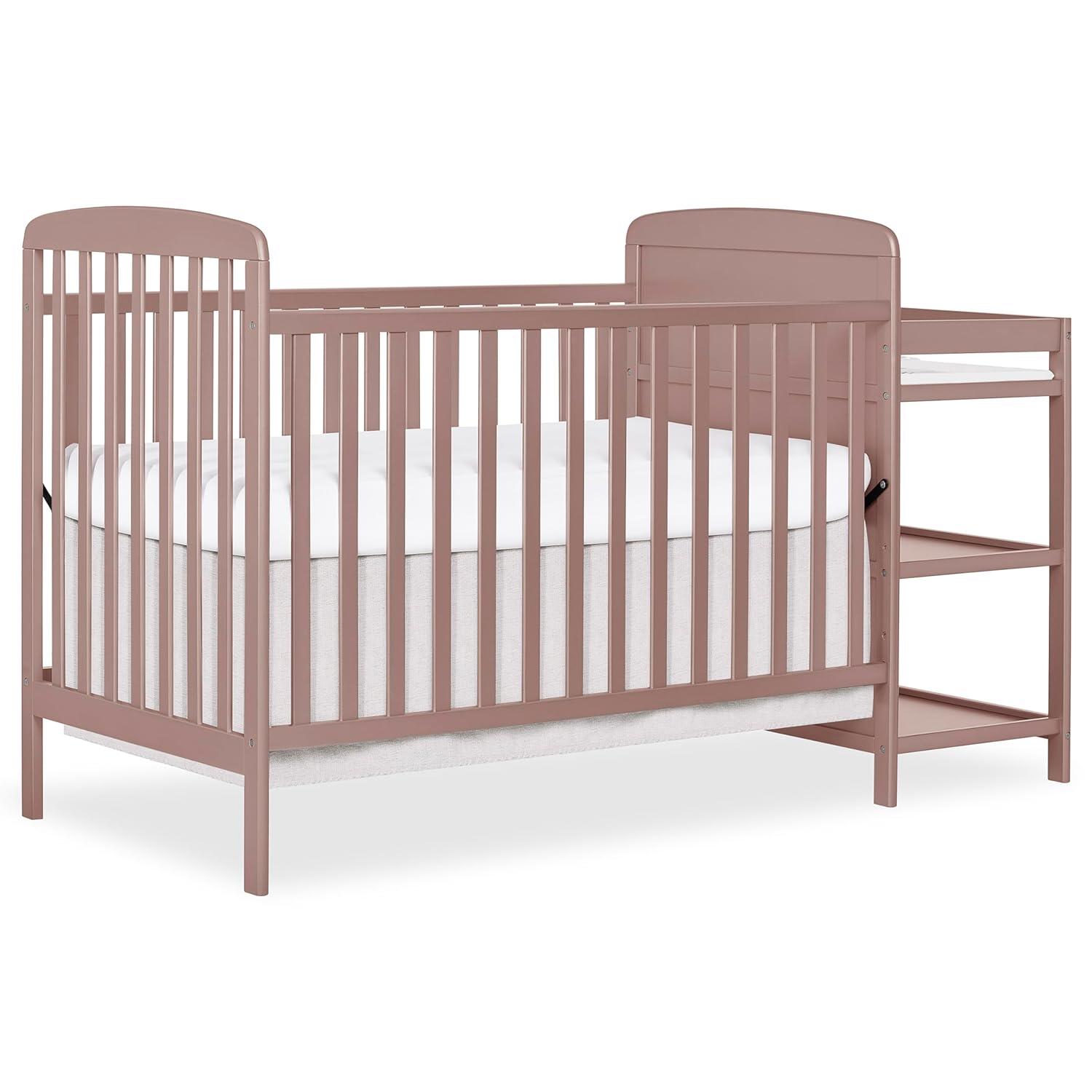 Dream On Me Anna 4-in-1 Convertible Crib and Changer, Brown Sugar, large