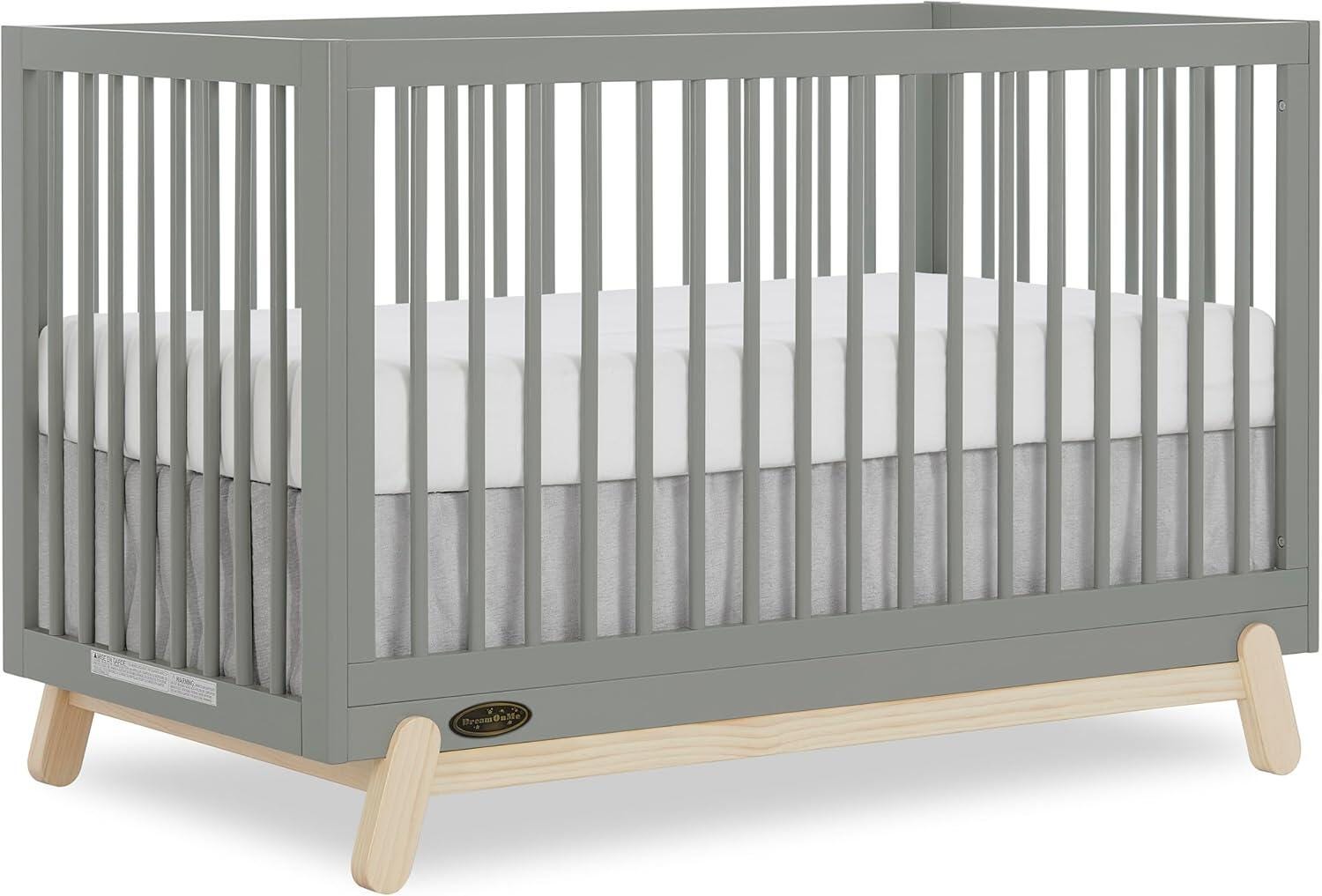 Dream On Me Hygge 5-in-1 Convertible Crib, Sea Grass/White Oak, large