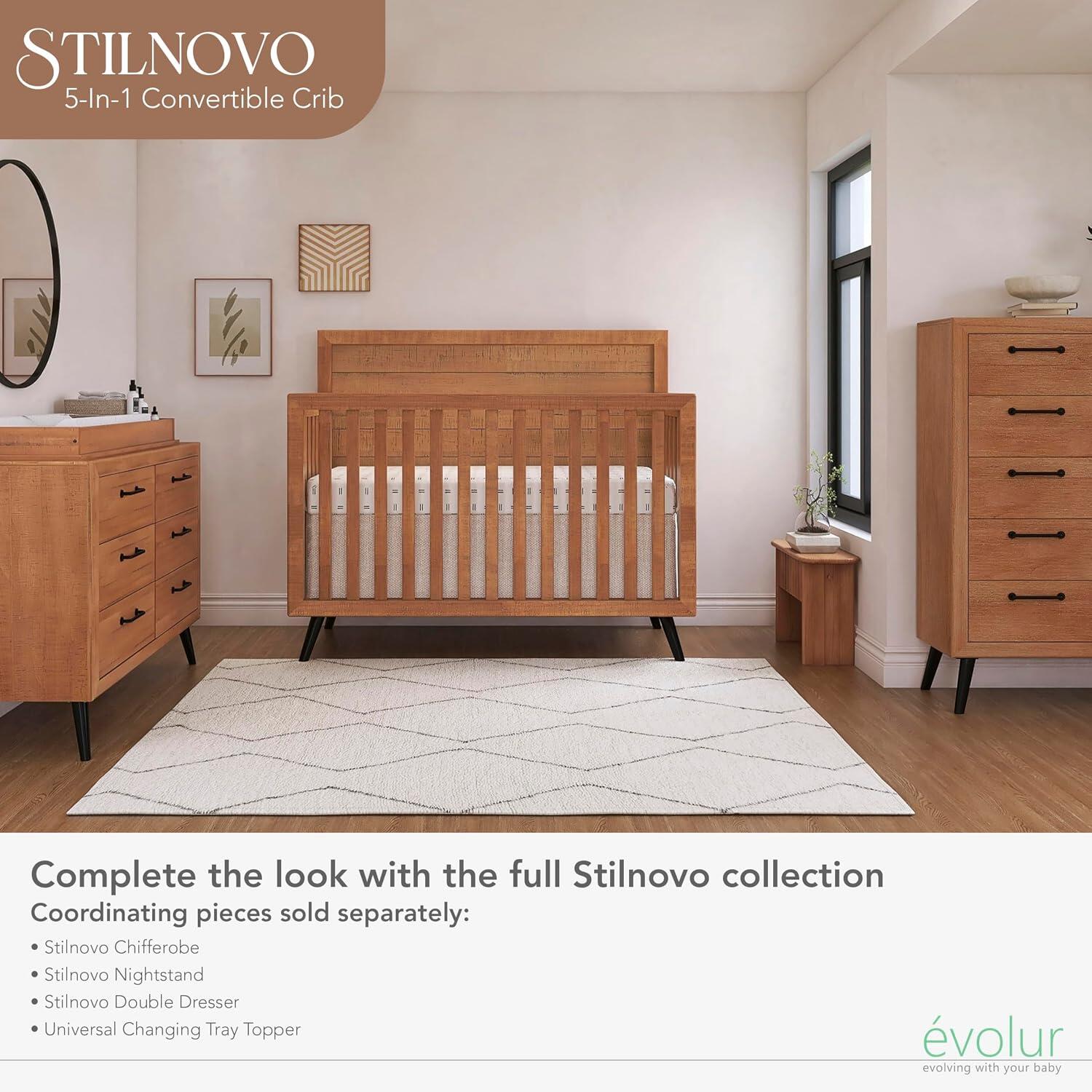 Evolur Stilnovo 4-in-1 Convertible Crib, , large