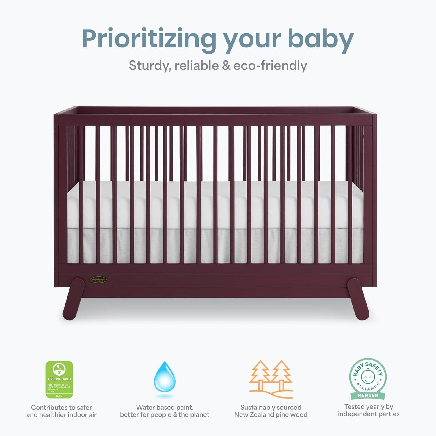 Dream On Me Hygge 5-in-1 Convertible Crib, Auburn, large