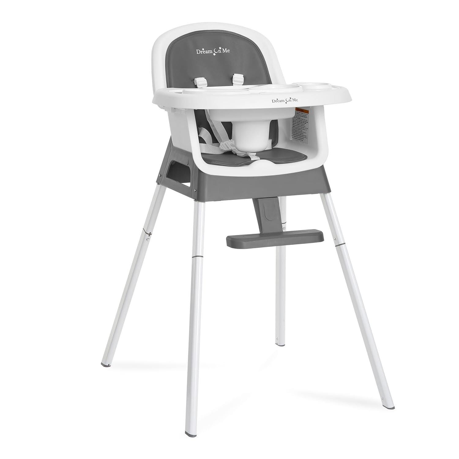 Dream On Me Curio Sit N Seek 3 in 1 Convertible High Chair, Gray
