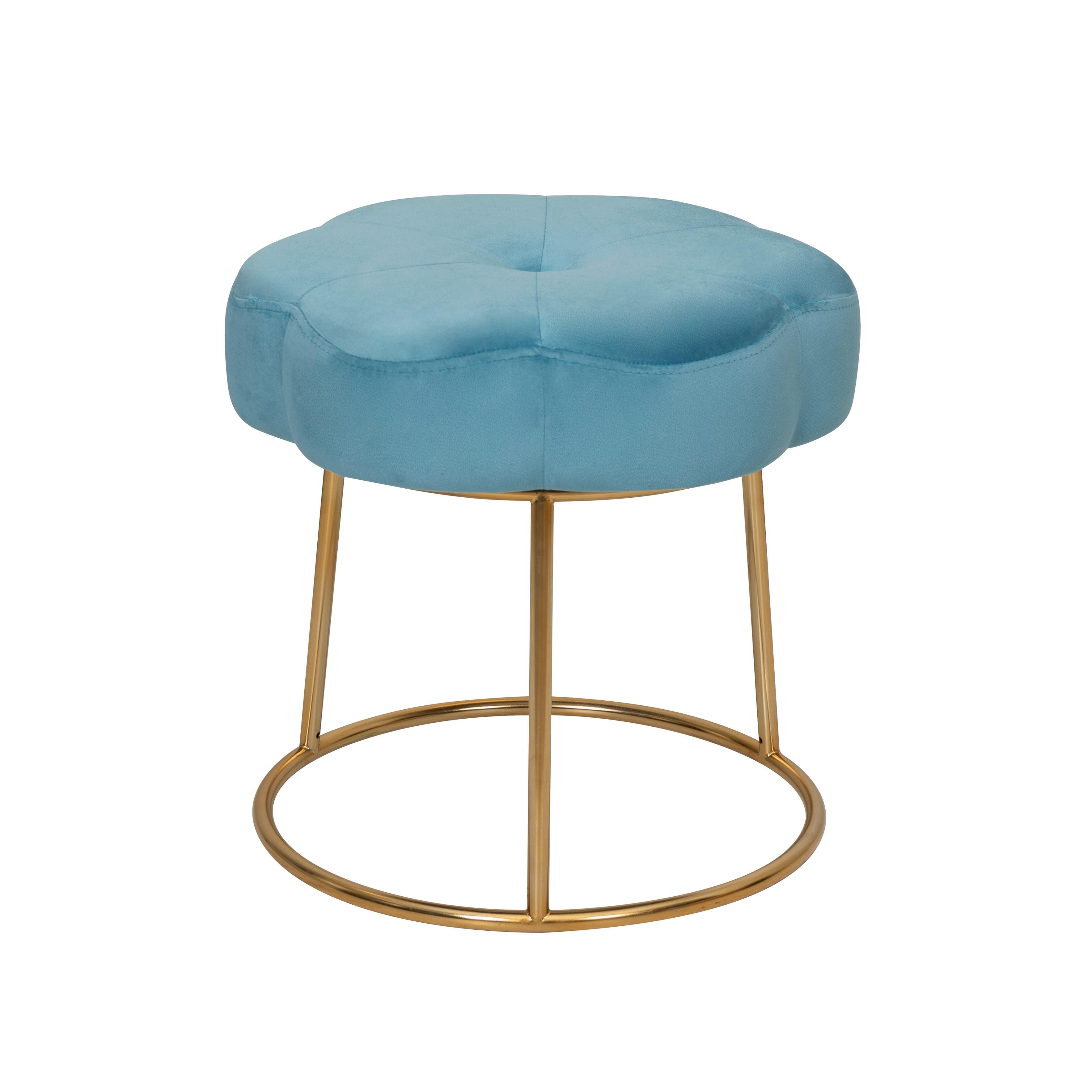 Linon Veda Vanity Stool, Blue, large