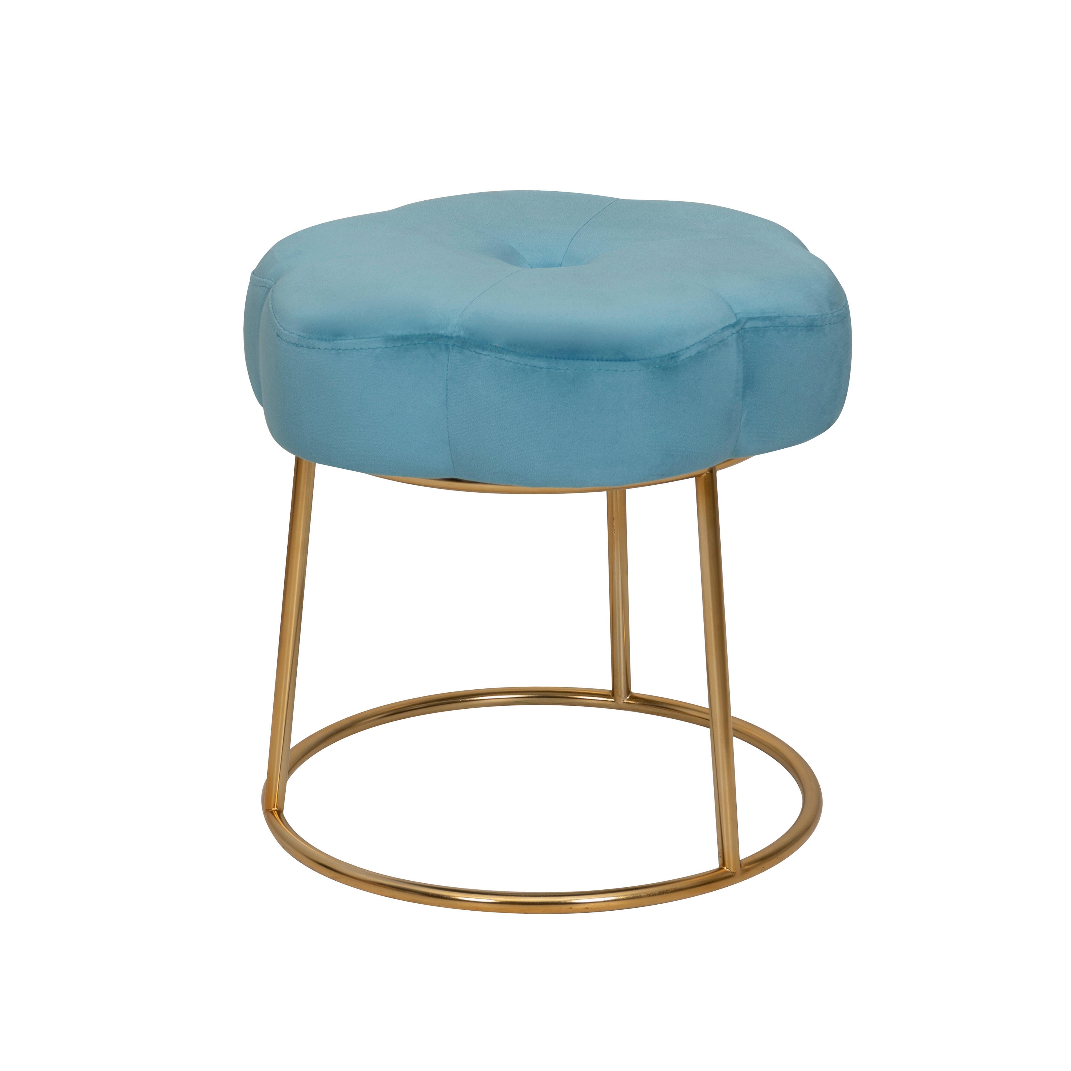 Linon Veda Vanity Stool, Blue, large