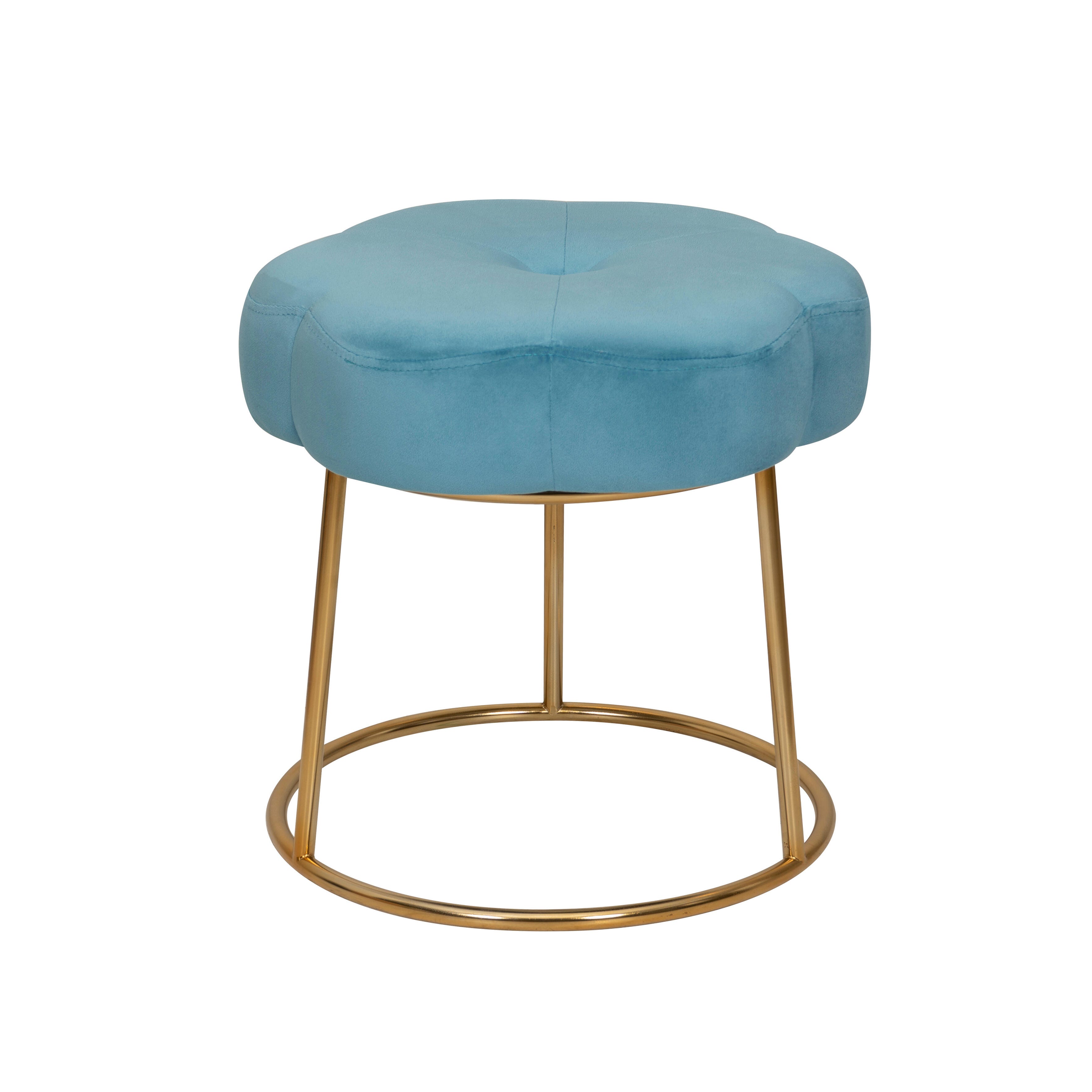 Linon Veda Vanity Stool, Blue, large