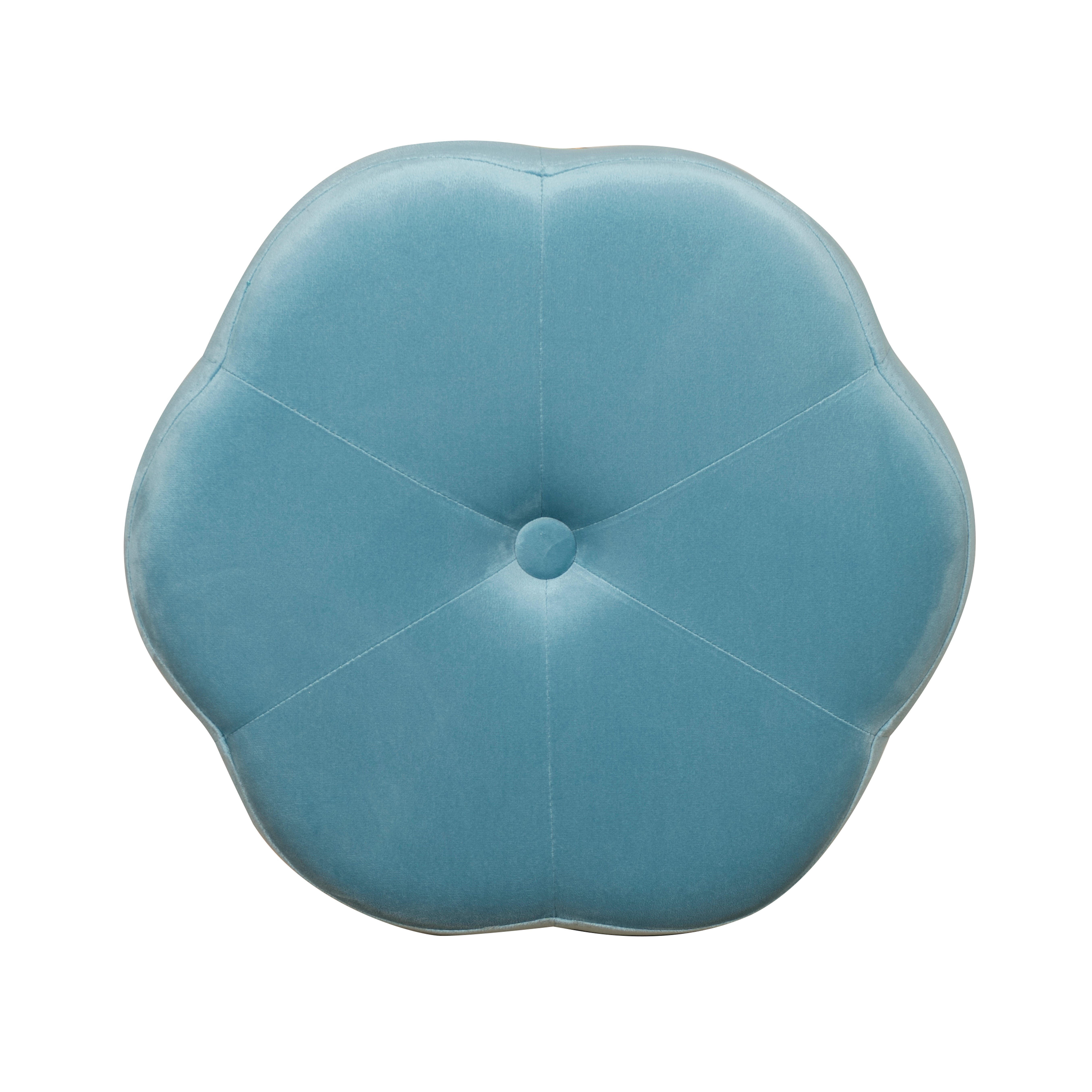 Linon Veda Vanity Stool, Blue, large