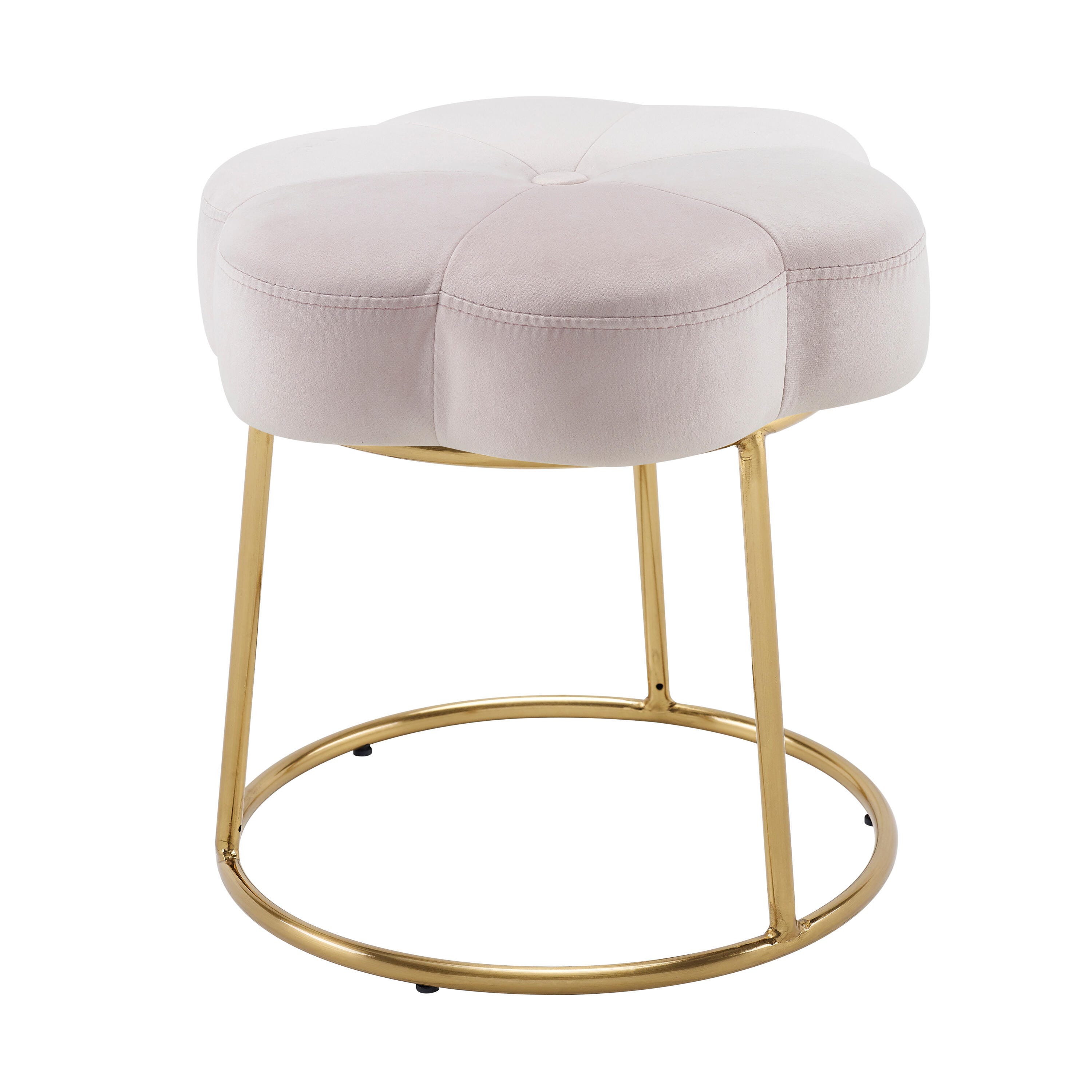 Linon Veda Vanity Stool, Pink, large