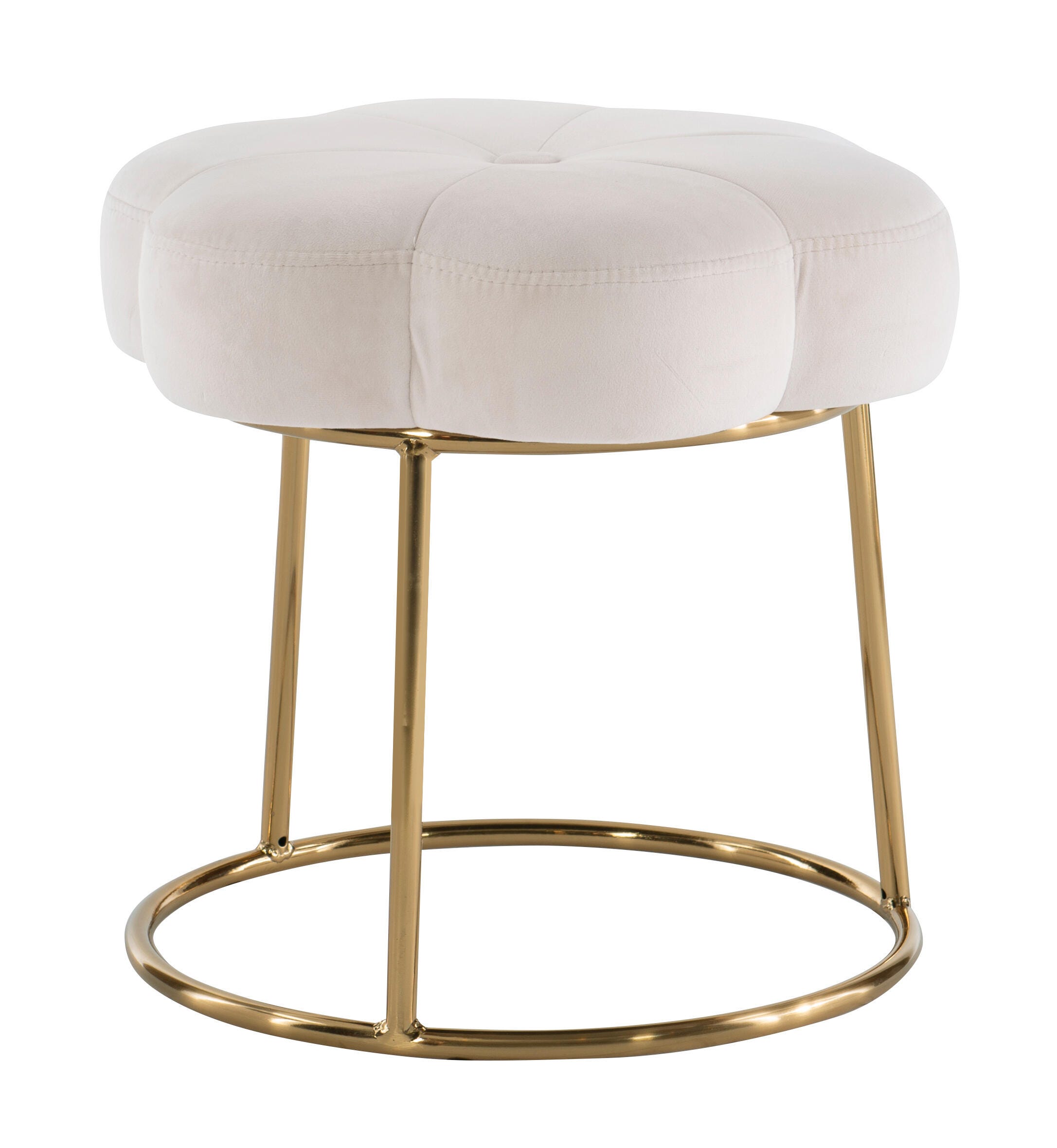 Linon Veda Vanity Stool, White, large