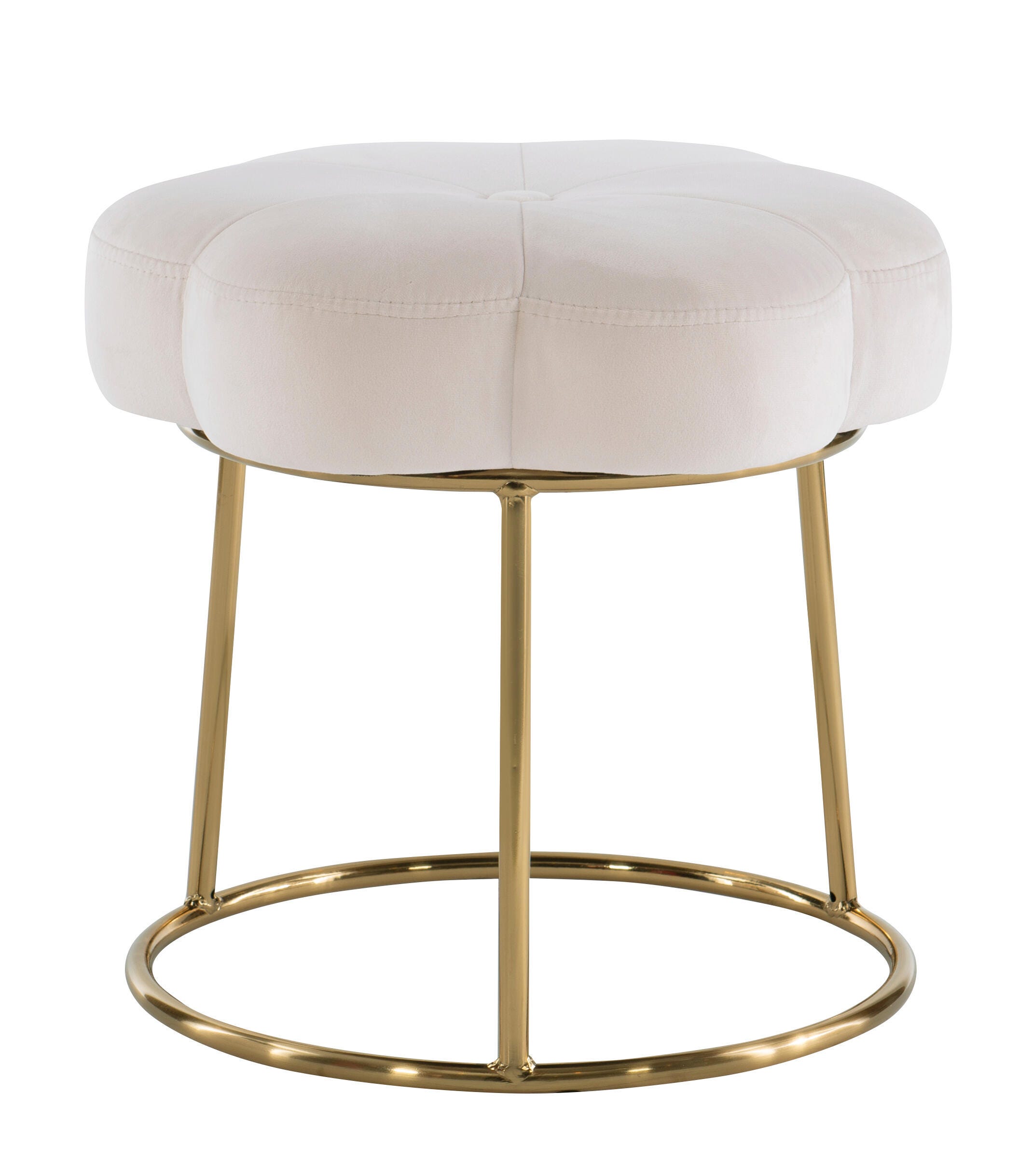 Linon Veda Vanity Stool, White, large
