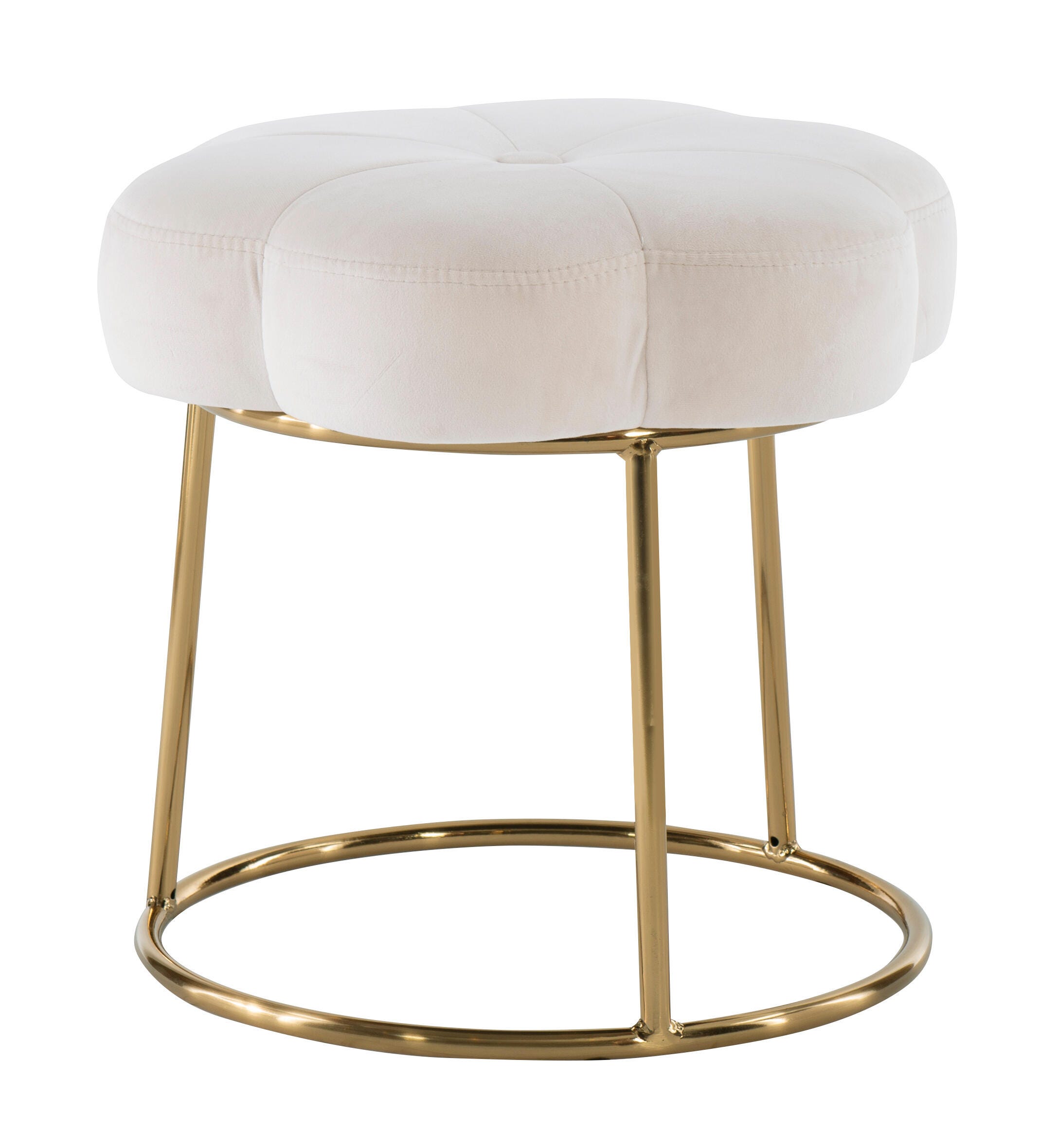 Linon Veda Vanity Stool, White, large