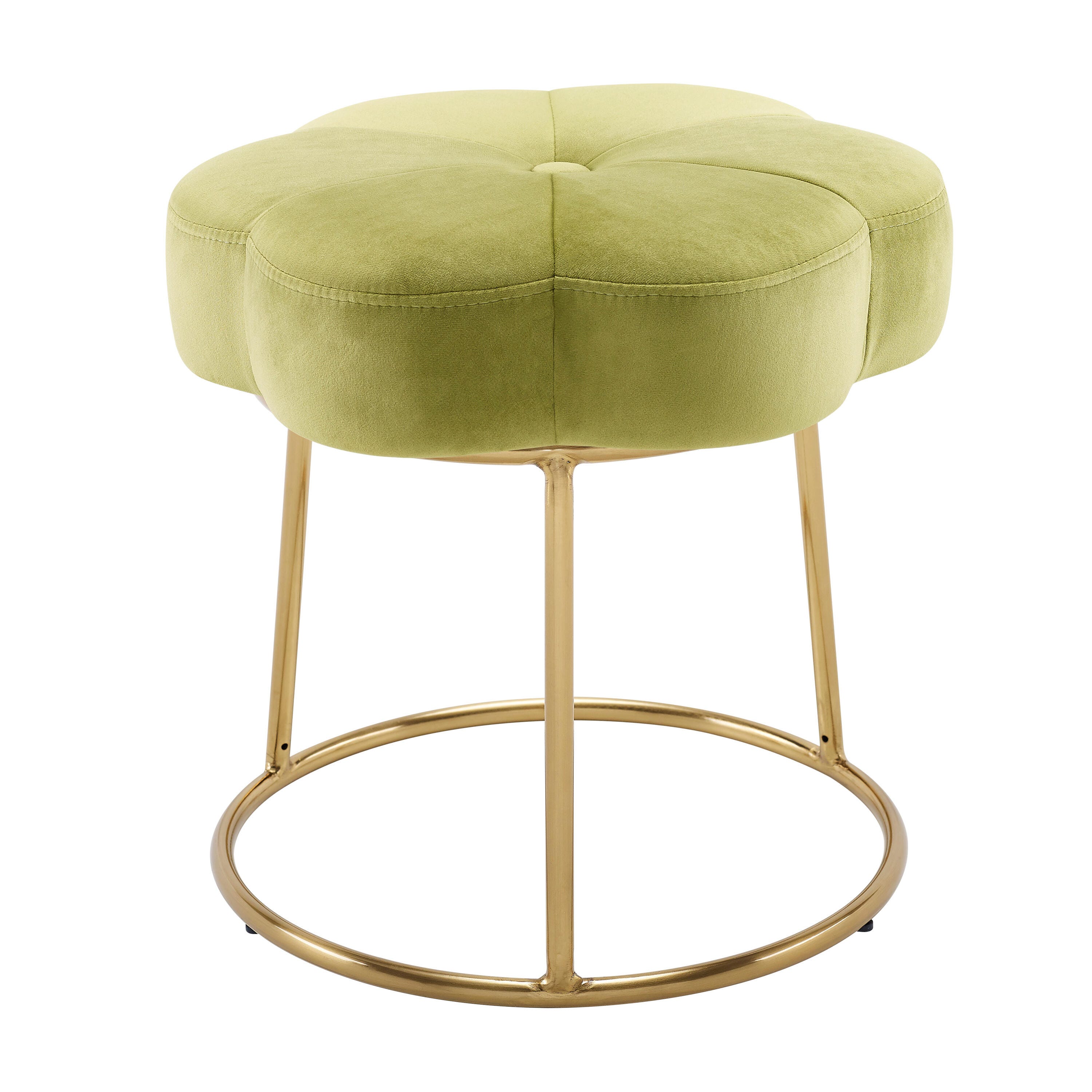 Linon Veda Vanity Stool, Green, large