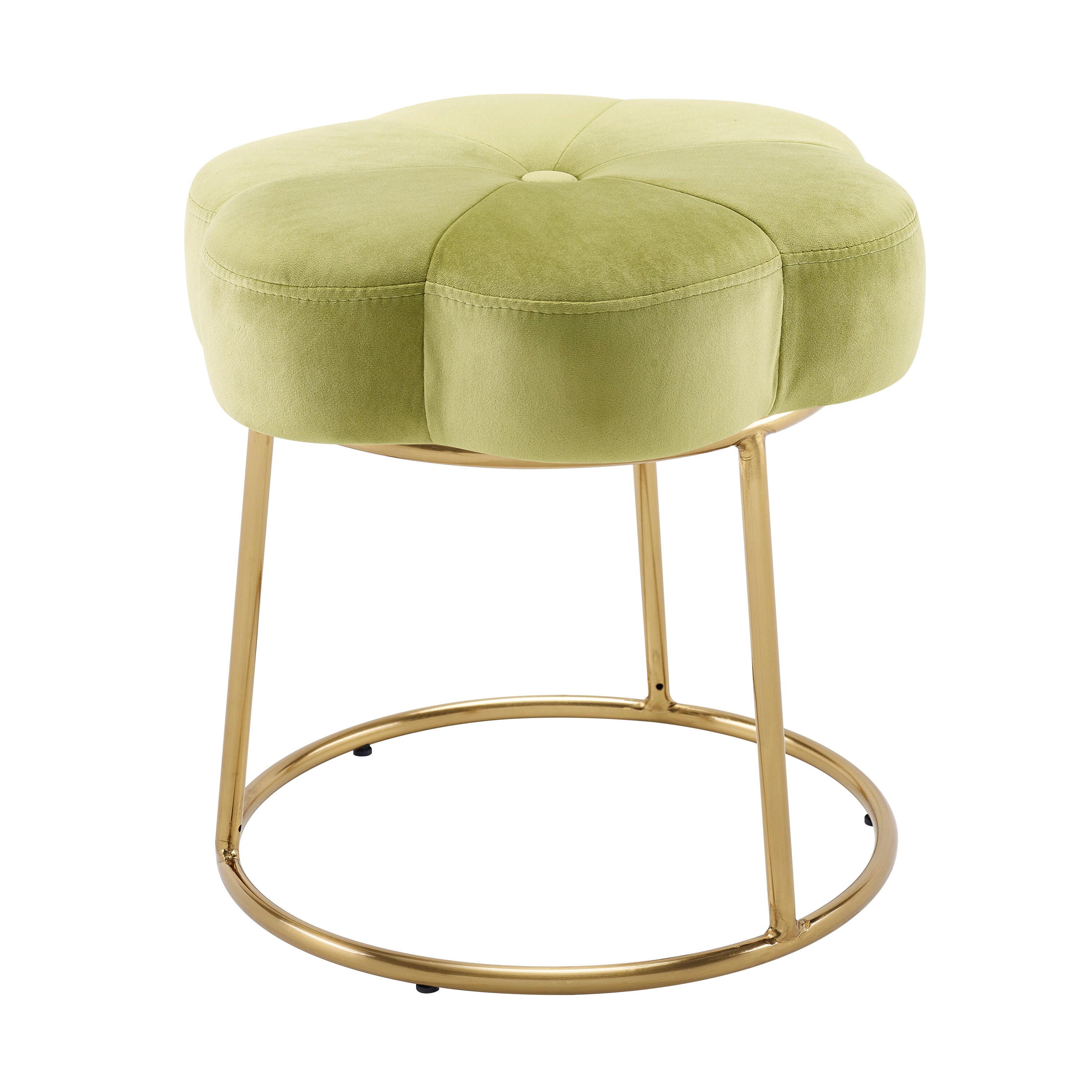 Linon Veda Vanity Stool, Green, large