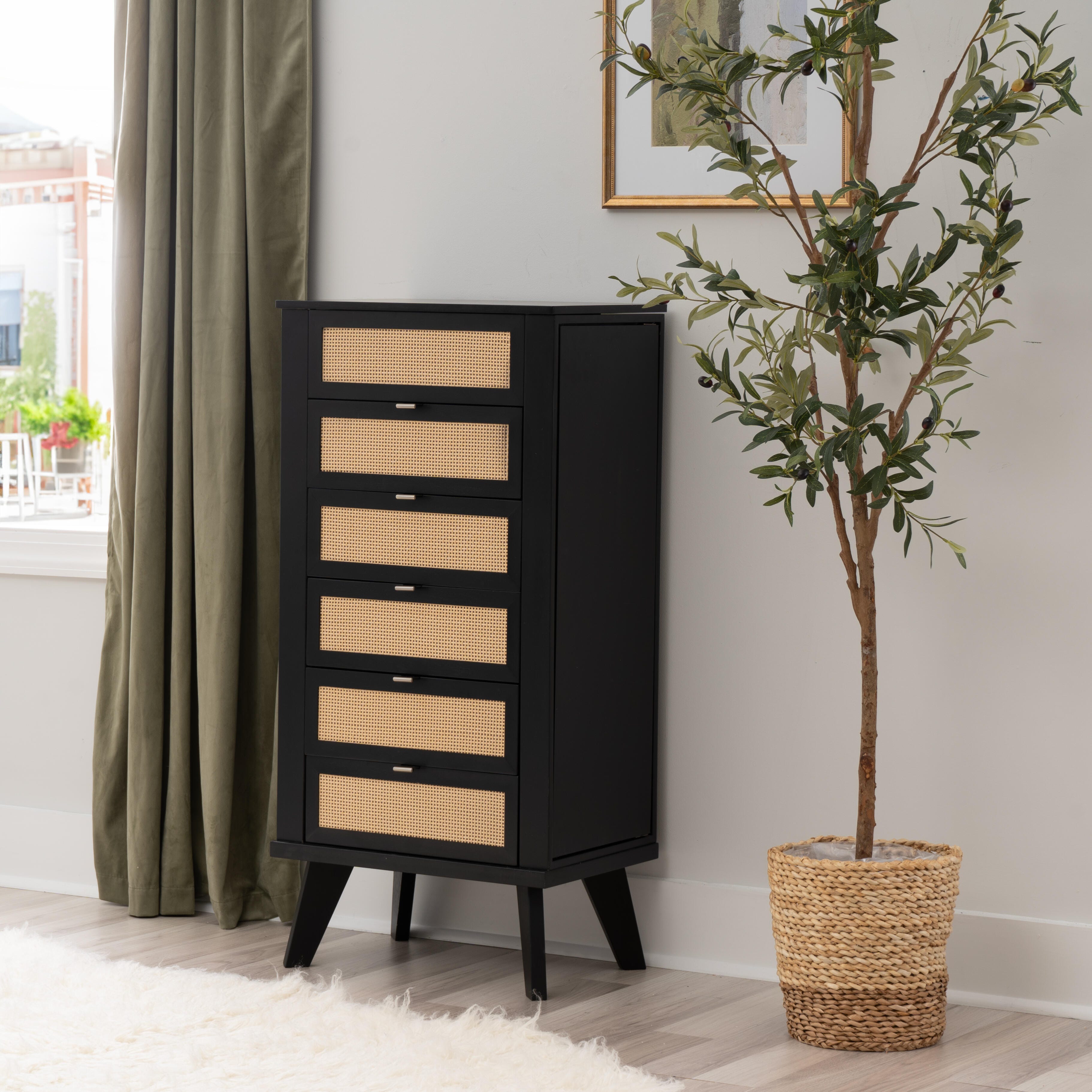 Linon Milna 6 Drawer Armoire, , rollover