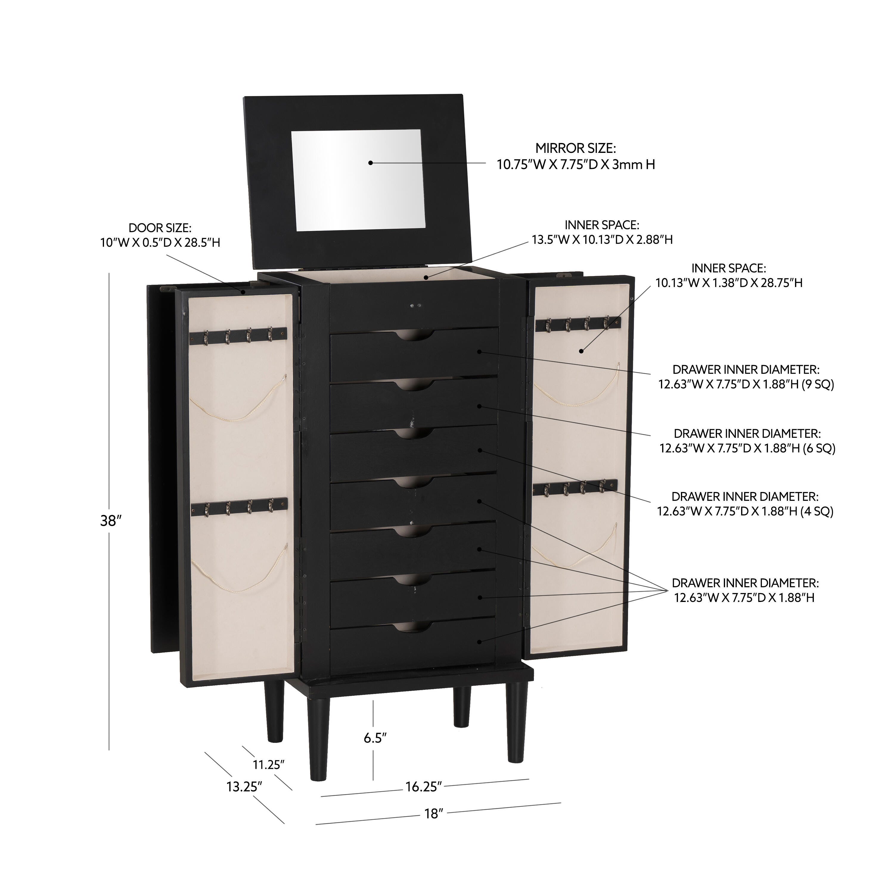 Linon Milna 7 Drawer Armoire, , large