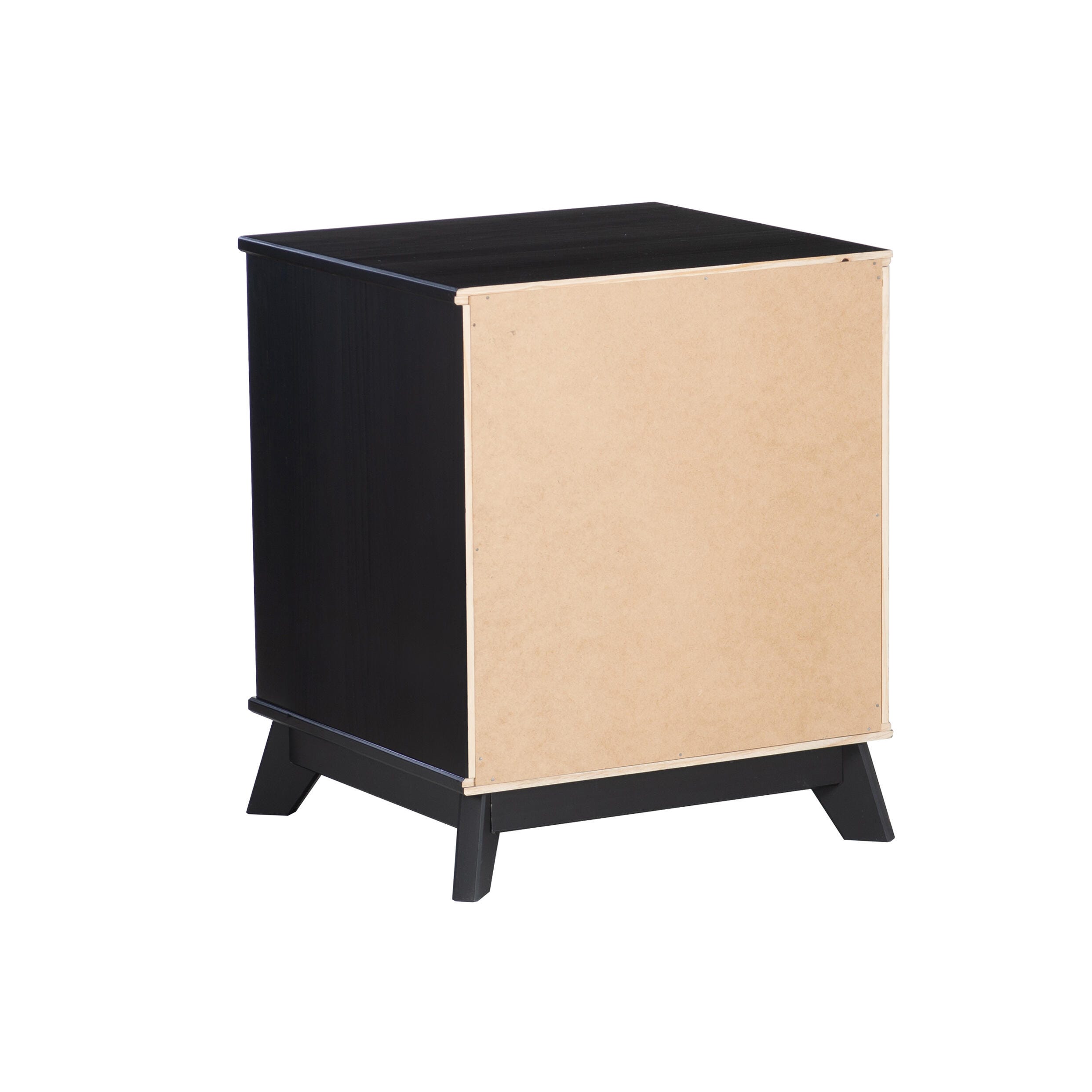 Linon Pierce 19" 2 Drawer Nightstand, Black, large