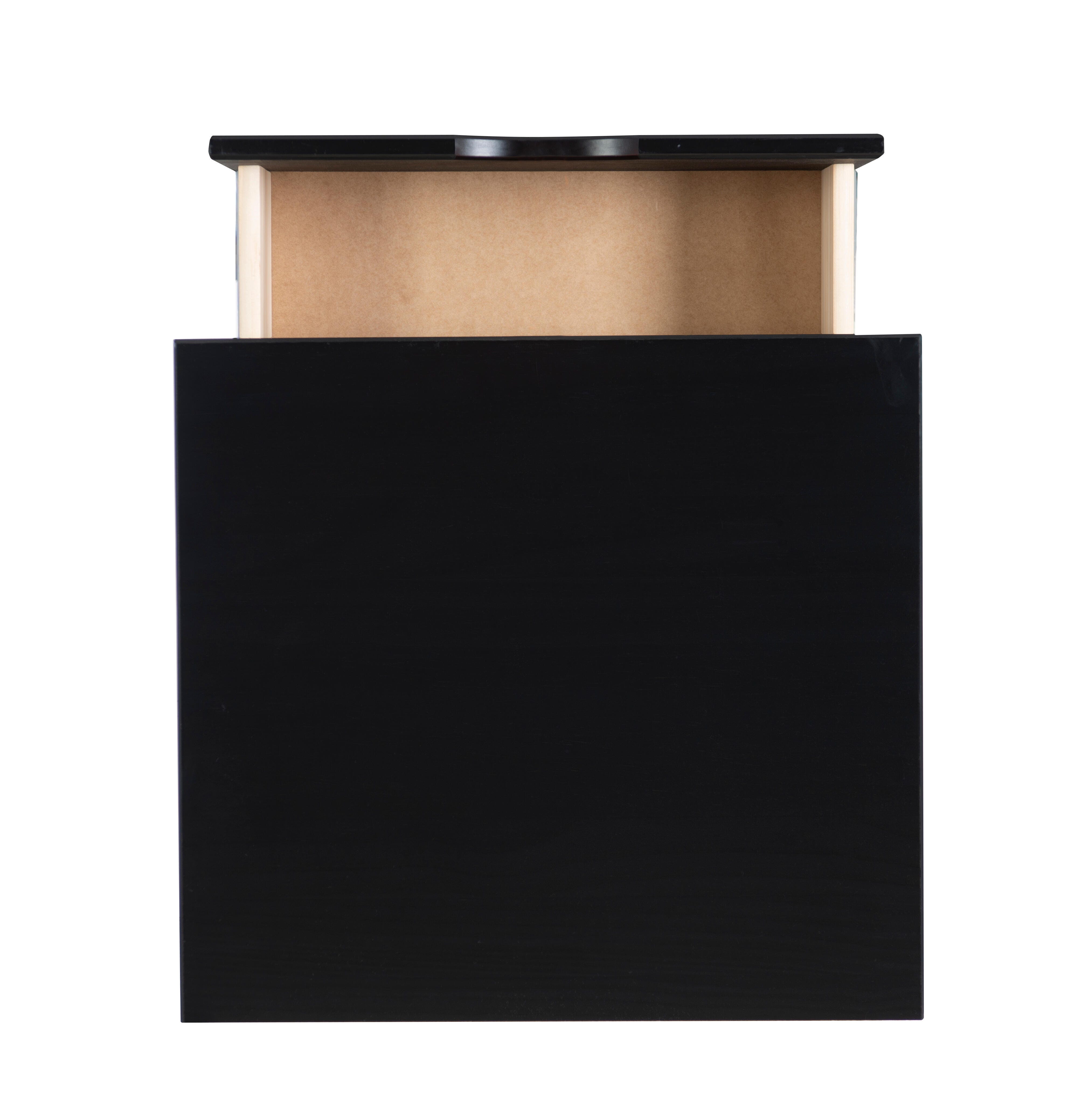Linon Pierce 19" 2 Drawer Nightstand, Black, large