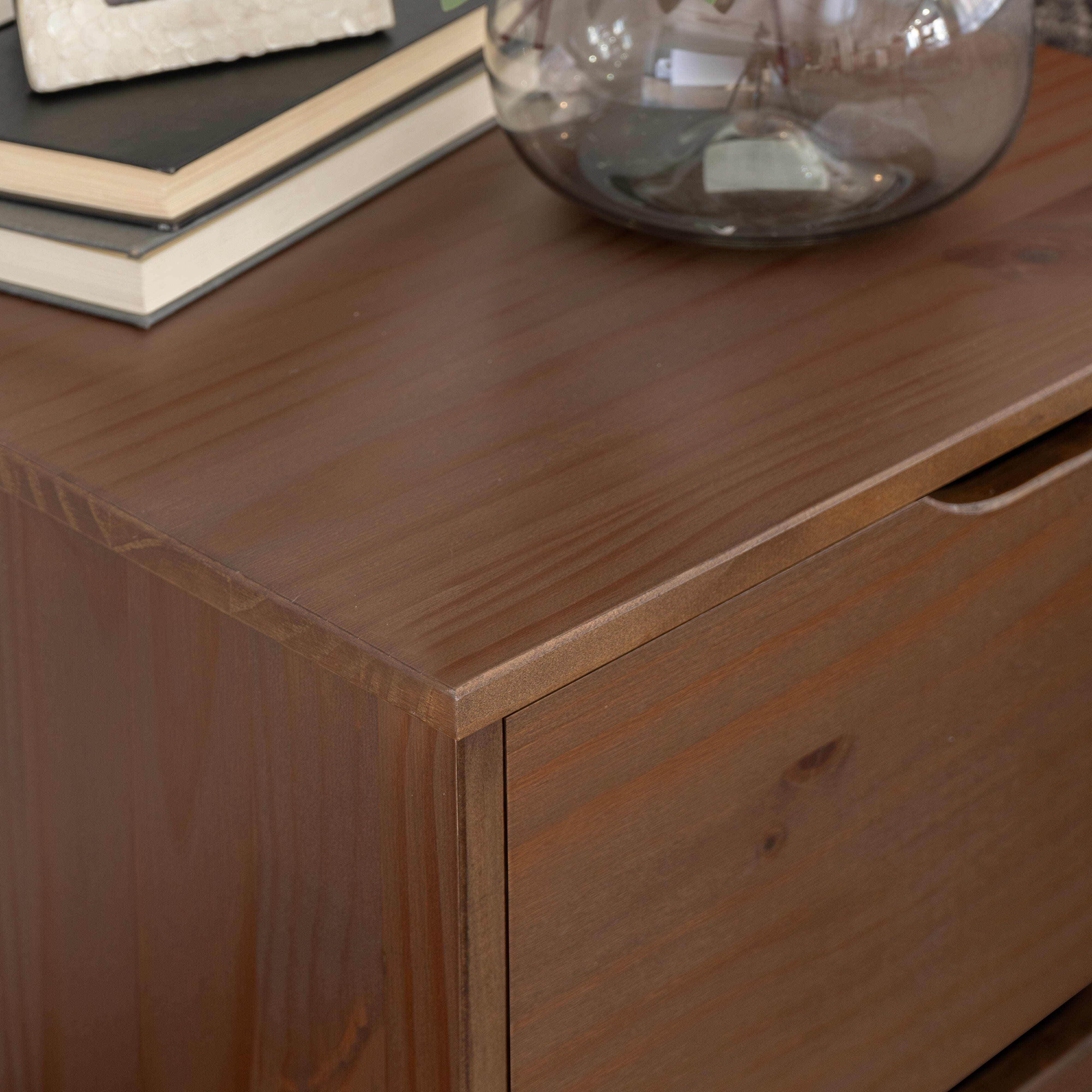 Linon Pierce 19" 2 Drawer Nightstand, Walnut, large